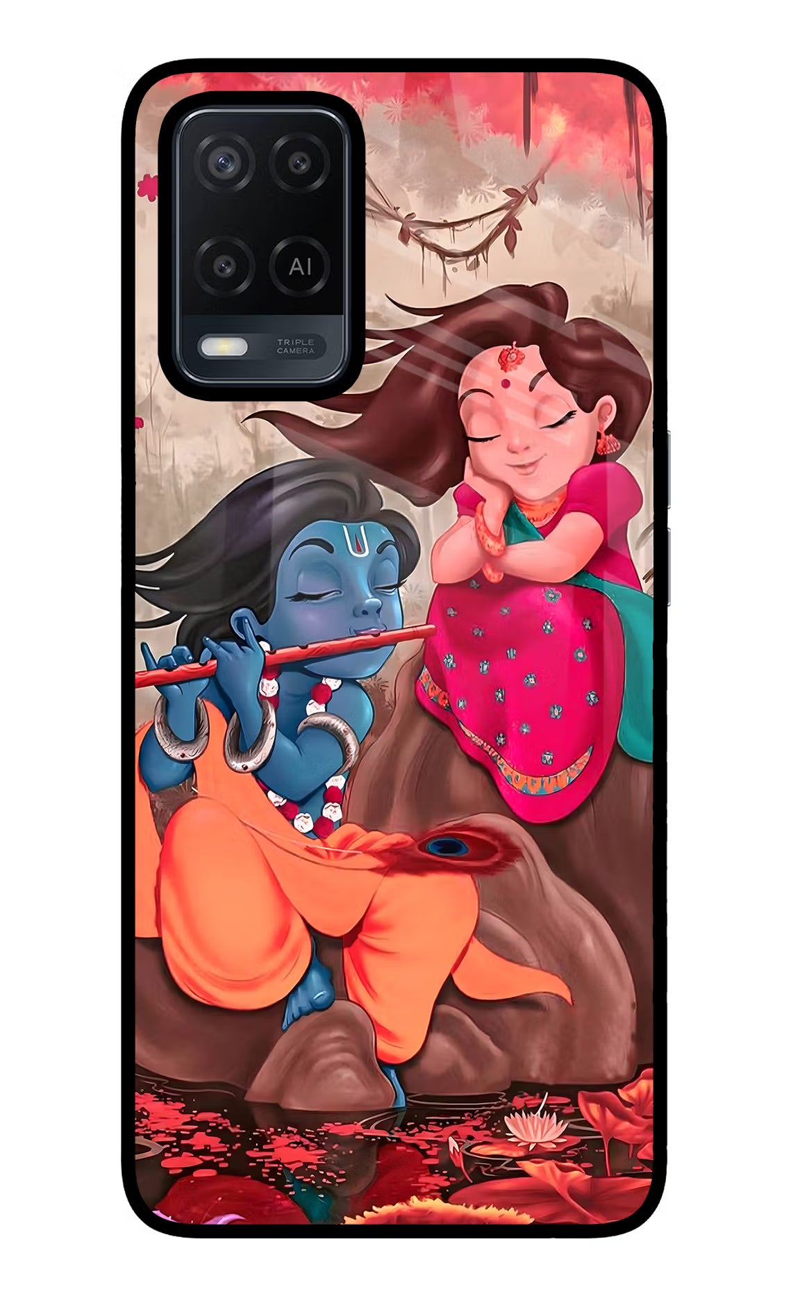Radhe Krishna Oppo A54 Glass Case - Radhe Krishna Oppo A54 Glass Case Radhe Krishna Oppo A54 Glass Case