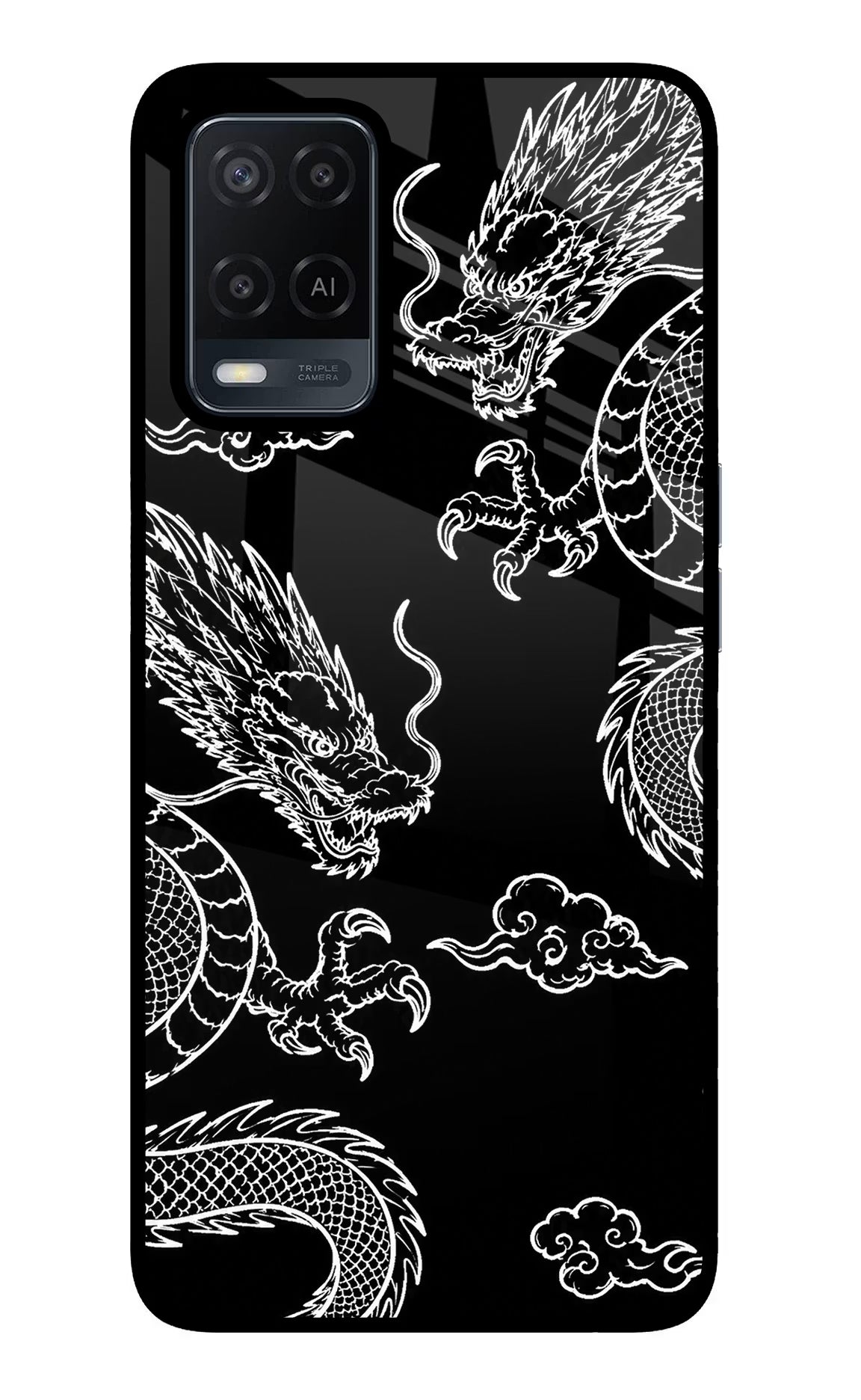 Twin Dragons Oppo A54 Glass Case - Twin Dragons Oppo A54 Glass Case Twin Dragons Oppo A54 Glass Case