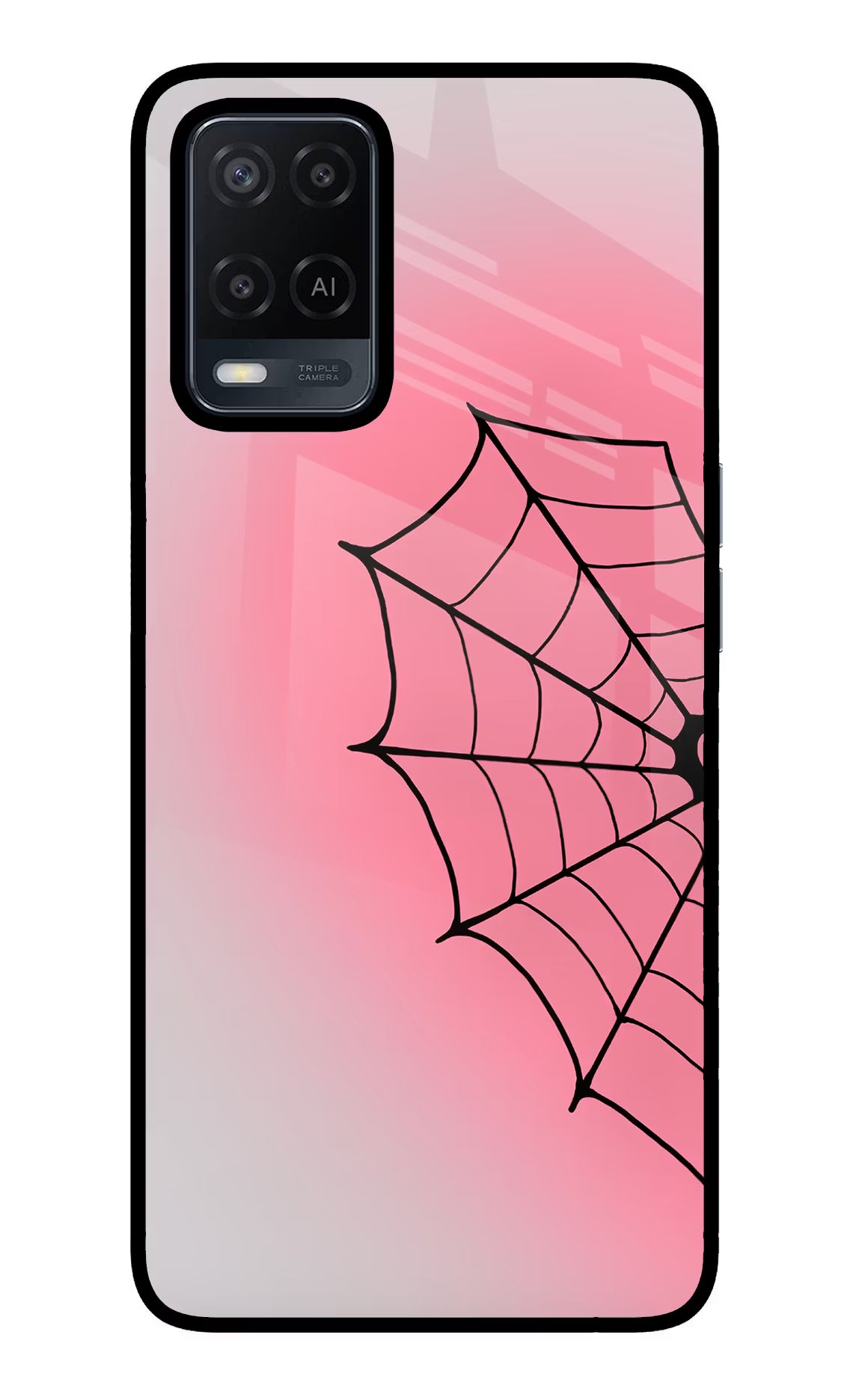 Pink Web Oppo A54 Glass Case - Pink Web Oppo A54 Glass Case Pink Web Oppo A54 Glass Case