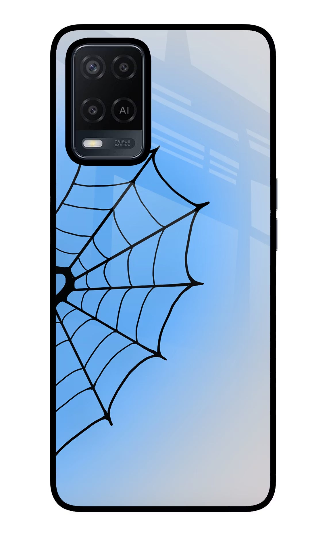 Blue Web Oppo A54 Glass Case - Blue Web Oppo A54 Glass Case Blue Web Oppo A54 Glass Case