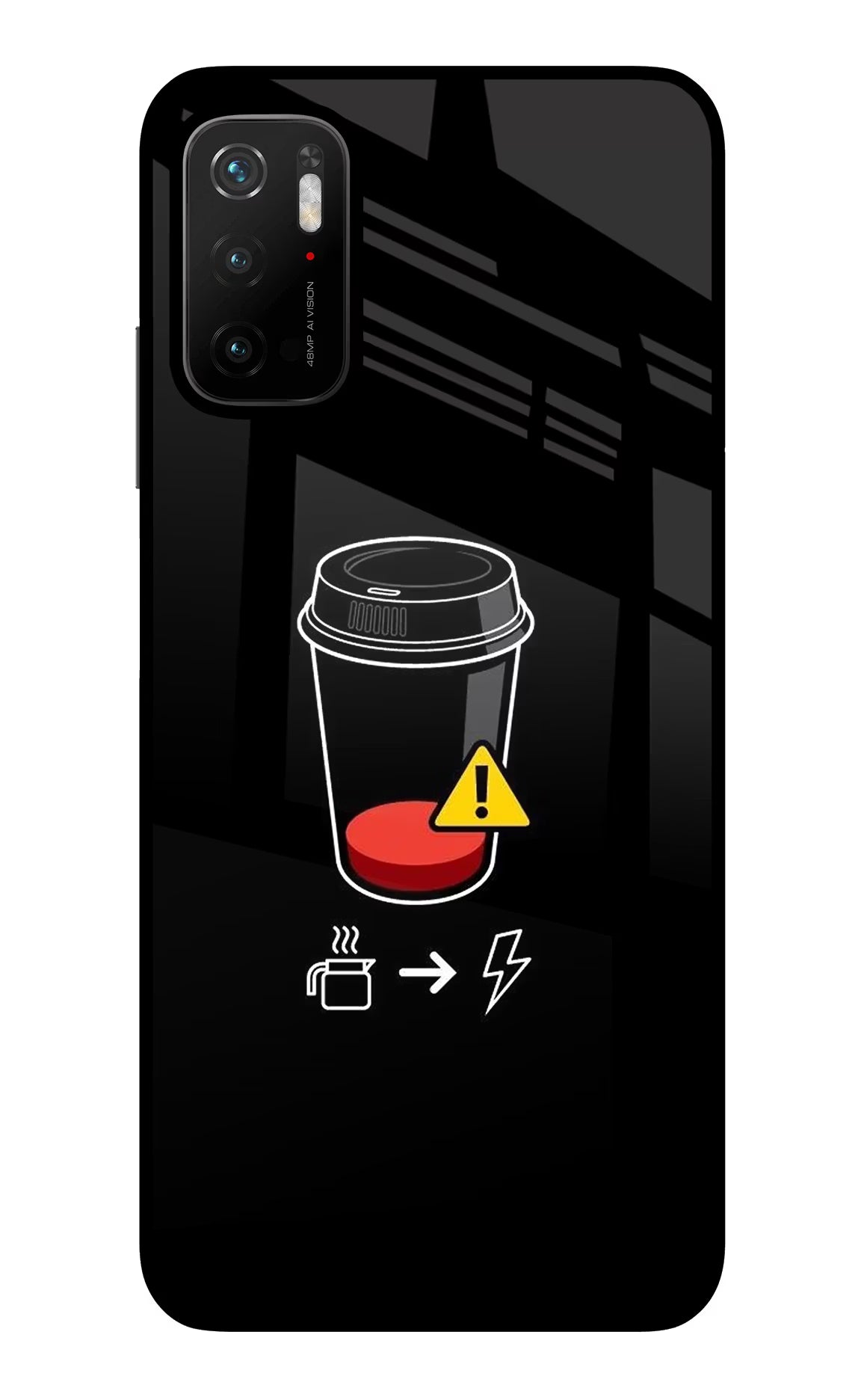 Coffee Poco M3 Pro 5G Back Cover - Coffee Poco M3 Pro 5G Glass Case Back Cover by Casekaro Coffee Poco M3 Pro 5G Glass Case Back Cover by Casekaro