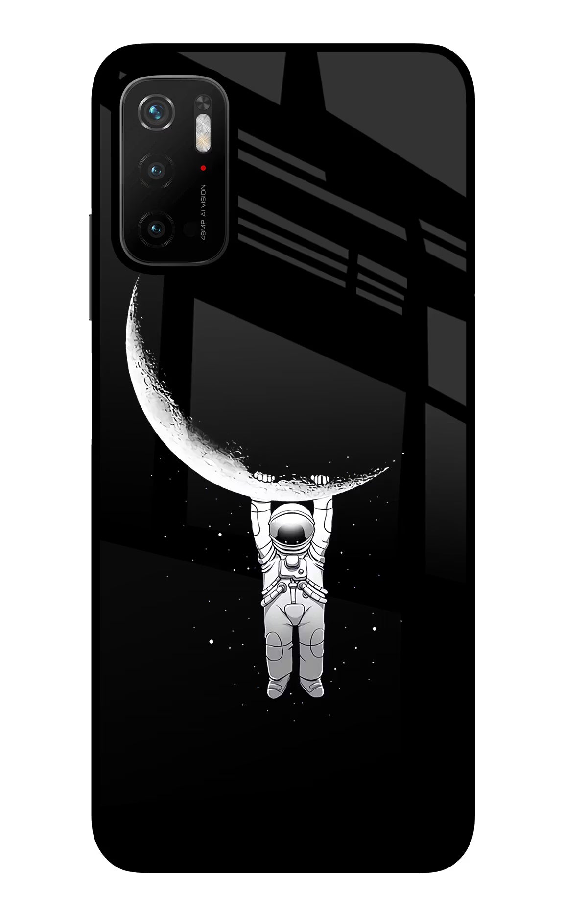 Moon Space Poco M3 Pro 5G Back Cover - Moon Space Poco M3 Pro 5G Glass Case Back Cover by Casekaro Moon Space Poco M3 Pro 5G Glass Case Back Cover by Casekaro
