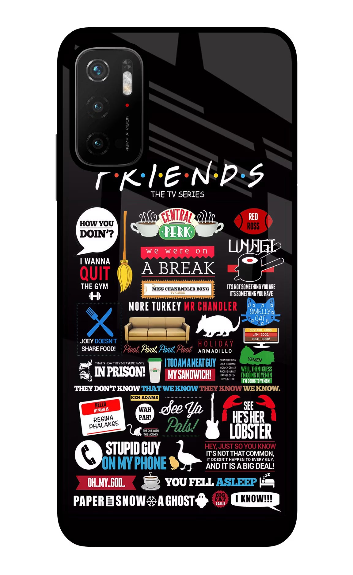 FRIENDS Poco M3 Pro 5G Glass Case - FRIENDS Poco M3 Pro 5G Glass Case FRIENDS Poco M3 Pro 5G Glass Case