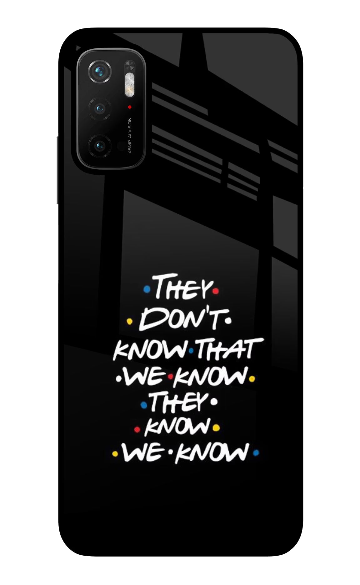 FRIENDS Dialogue Poco M3 Pro 5G Back Cover - FRIENDS Dialogue Poco M3 Pro 5G Glass Case Back Cover by Casekaro FRIENDS Dialogue Poco M3 Pro 5G Glass Case Back Cover by Casekaro