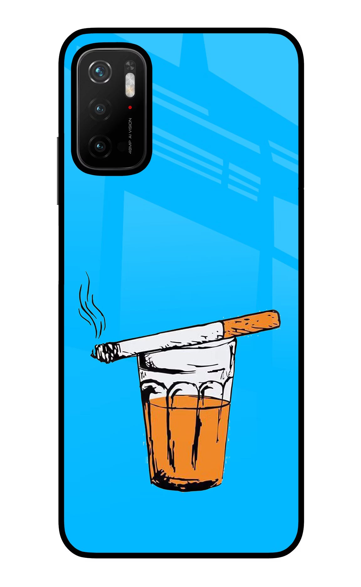 Chai Sutta Poco M3 Pro 5G Back Cover - Chai Sutta Poco M3 Pro 5G Glass Case Back Cover by Casekaro Chai Sutta Poco M3 Pro 5G Glass Case Back Cover by Casekaro