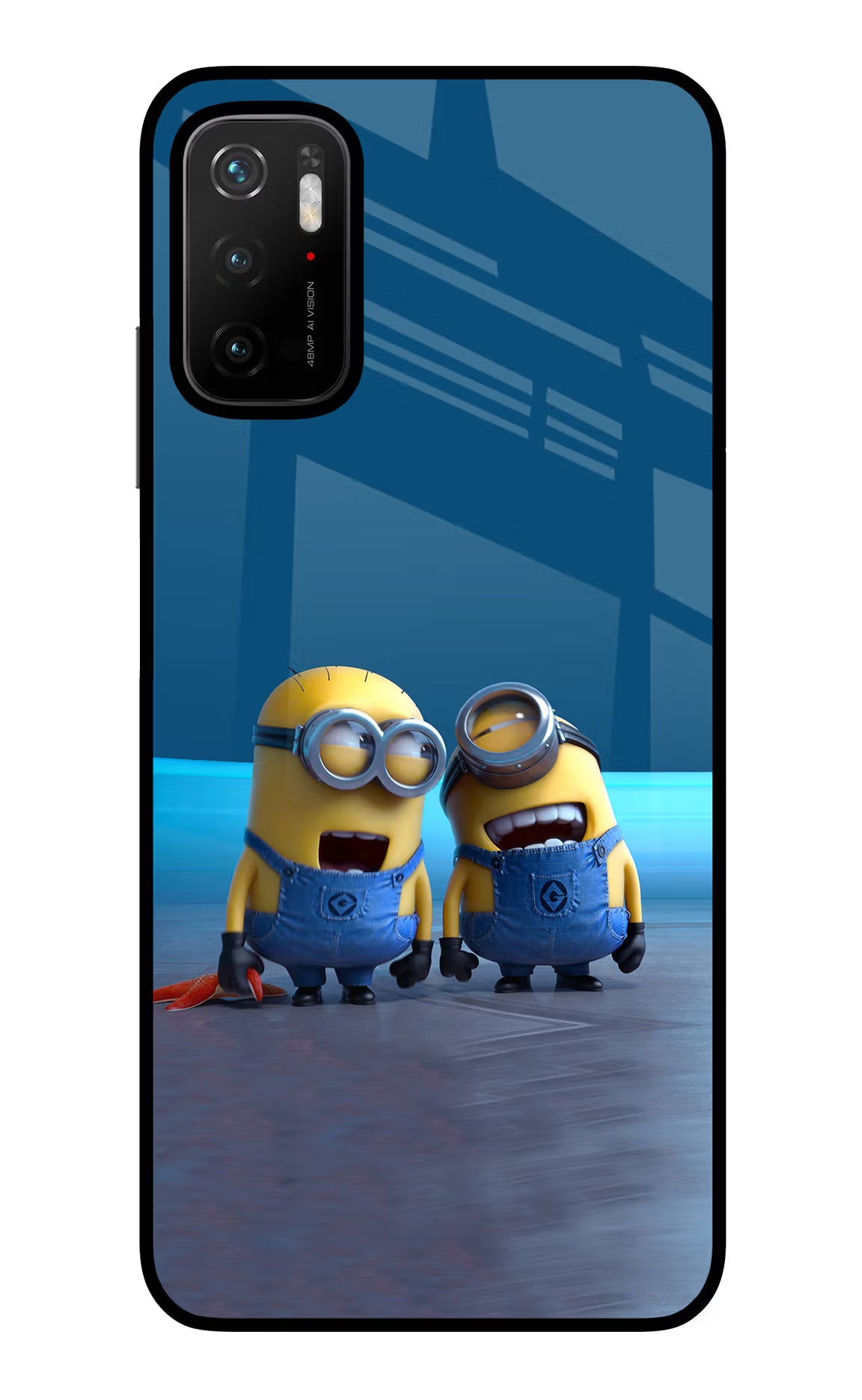 Minion Laughing Poco M3 Pro 5G Glass Case - Minion Laughing Poco M3 Pro 5G Glass Case Minion Laughing Poco M3 Pro 5G Glass Case