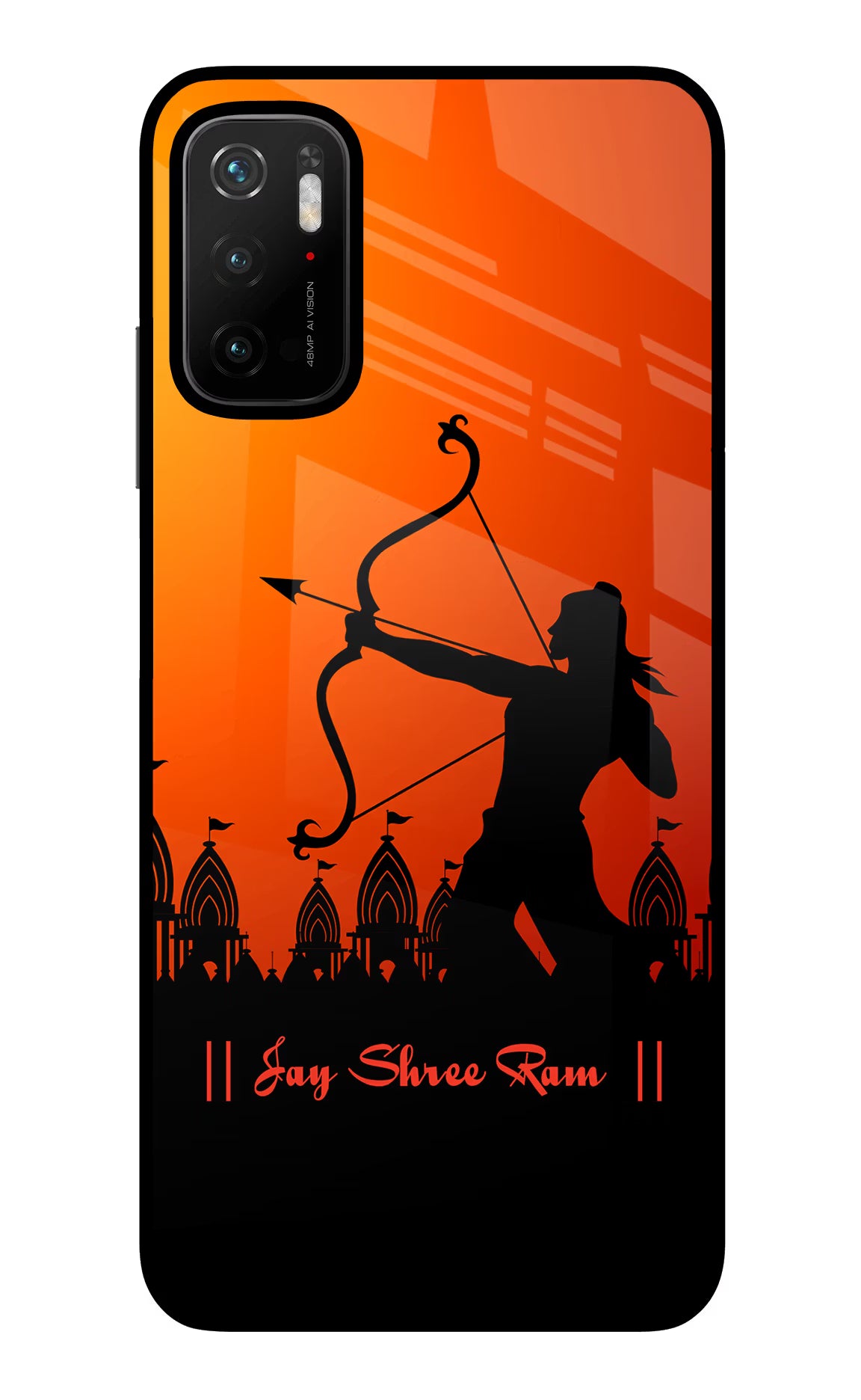 Lord Ram - 4 Poco M3 Pro 5G Back Cover - Lord Ram - 4 Poco M3 Pro 5G Glass Case Back Cover by Casekaro Lord Ram - 4 Poco M3 Pro 5G Glass Case Back Cover by Casekaro