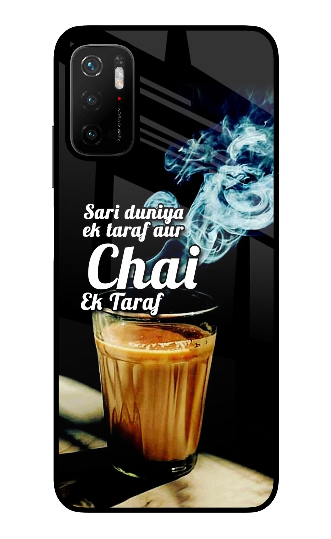 Chai Ek Taraf Quote Poco M3 Pro 5G Glass Case - Chai Ek Taraf Quote Poco M3 Pro 5G Glass Case Chai Ek Taraf Quote Poco M3 Pro 5G Glass Case