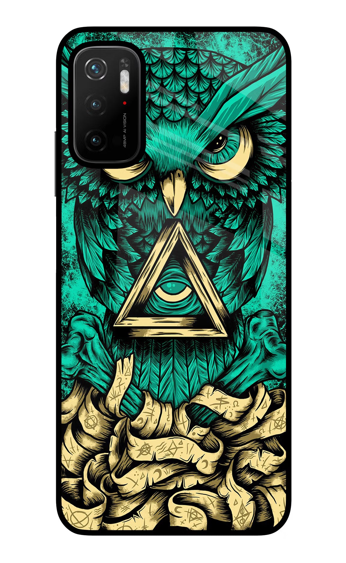 Green Owl Poco M3 Pro 5G Glass Case - Green Owl Poco M3 Pro 5G Glass Case Green Owl Poco M3 Pro 5G Glass Case