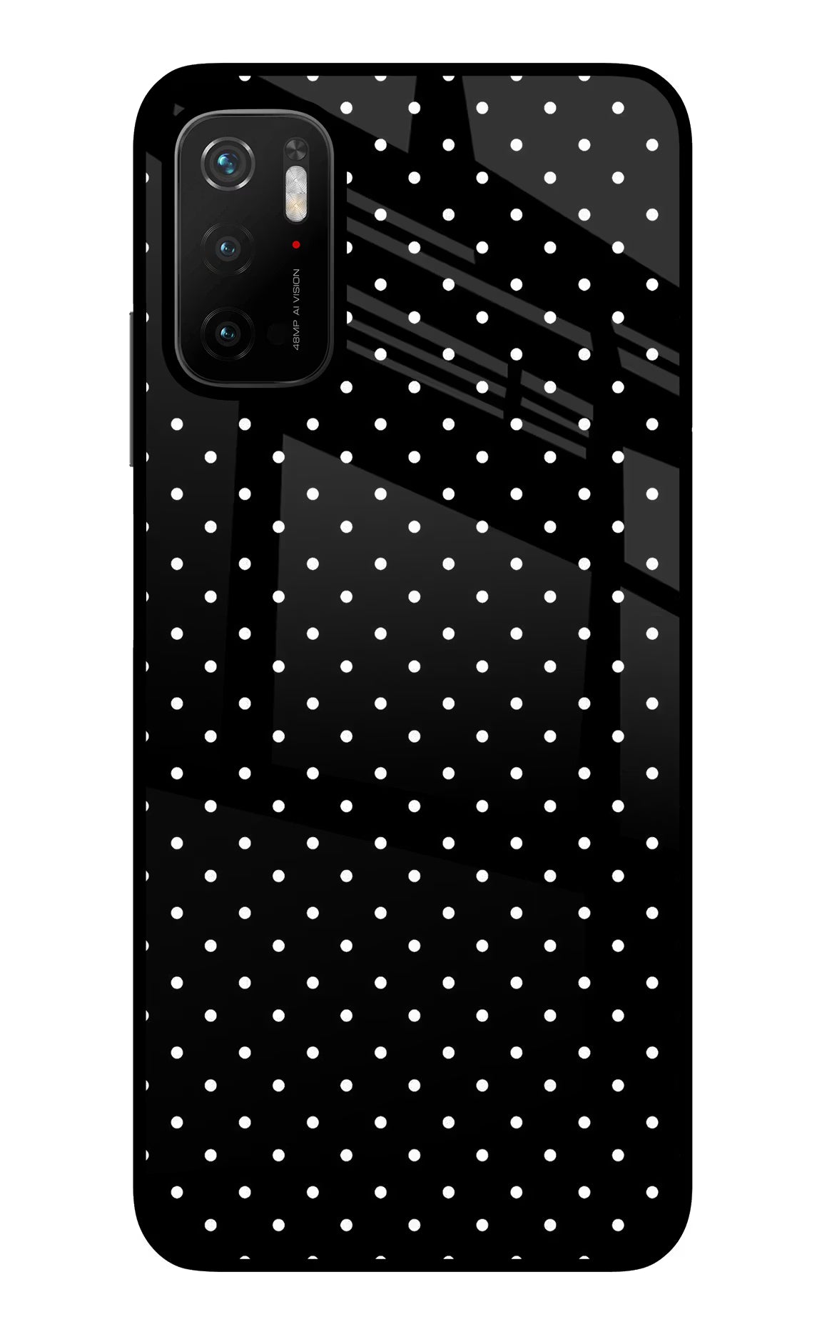 White Dots Poco M3 Pro 5G Glass Case - White Dots Poco M3 Pro 5G Glass Case White Dots Poco M3 Pro 5G Glass Case