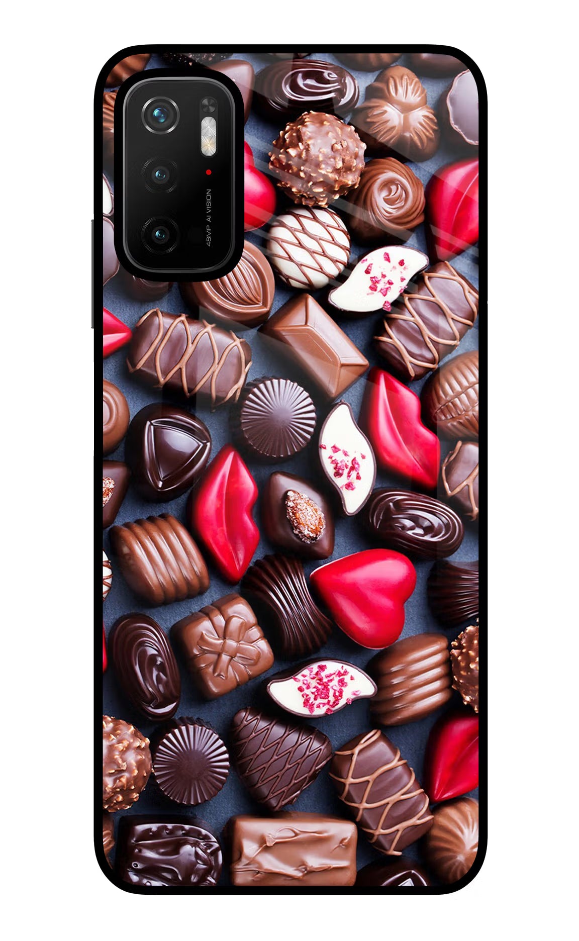 Chocolates Poco M3 Pro 5G Back Cover - Chocolates Poco M3 Pro 5G Glass Case Back Cover by Casekaro Chocolates Poco M3 Pro 5G Glass Case Back Cover by Casekaro
