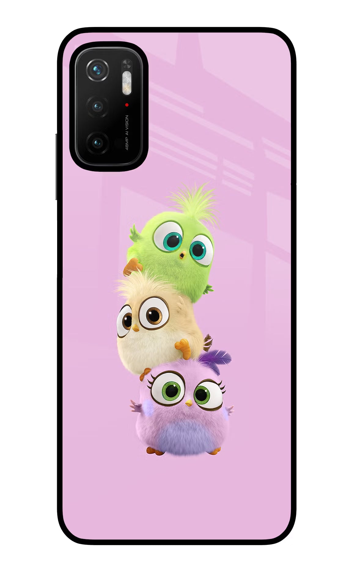Cute Little Birds Poco M3 Pro 5G Glass Case - Cute Little Birds Poco M3 Pro 5G Glass Case Cute Little Birds Poco M3 Pro 5G Glass Case