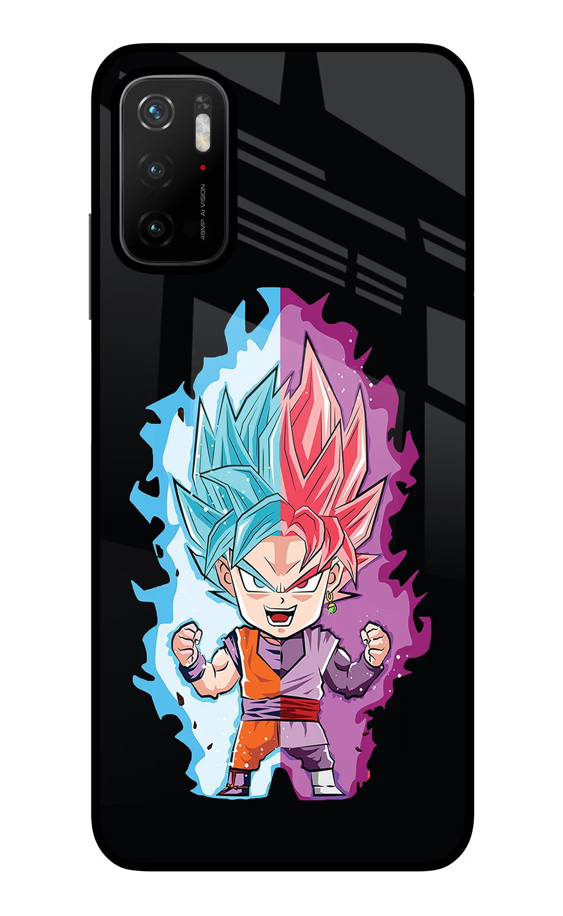 Chota Goku Poco M3 Pro 5G Back Cover - Chota Goku Poco M3 Pro 5G Glass Case Back Cover by Casekaro Chota Goku Poco M3 Pro 5G Glass Case Back Cover by Casekaro