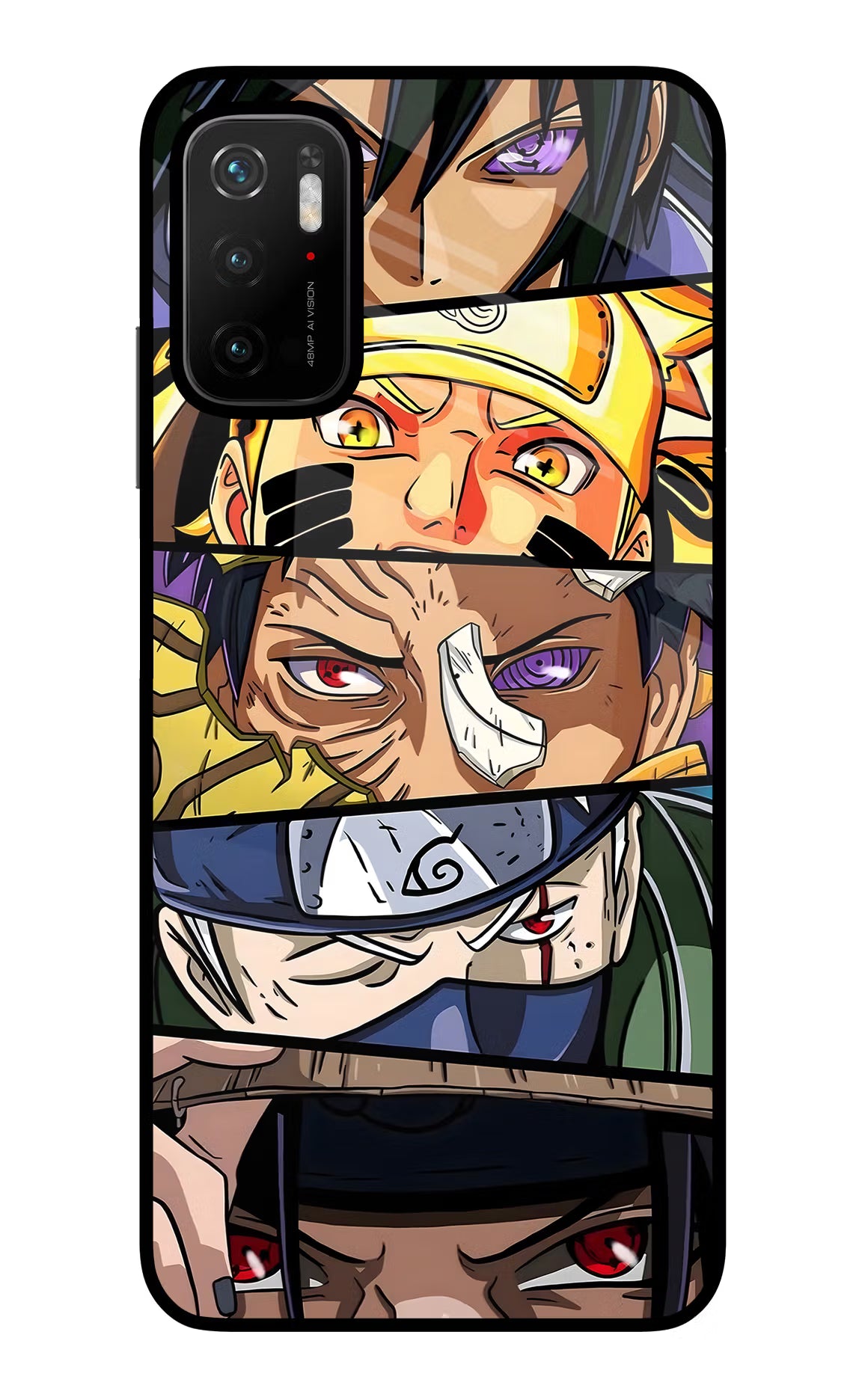 Naruto Character Poco M3 Pro 5G Back Cover - Naruto Character Poco M3 Pro 5G Glass Case Back Cover by Casekaro Naruto Character Poco M3 Pro 5G Glass Case Back Cover by Casekaro