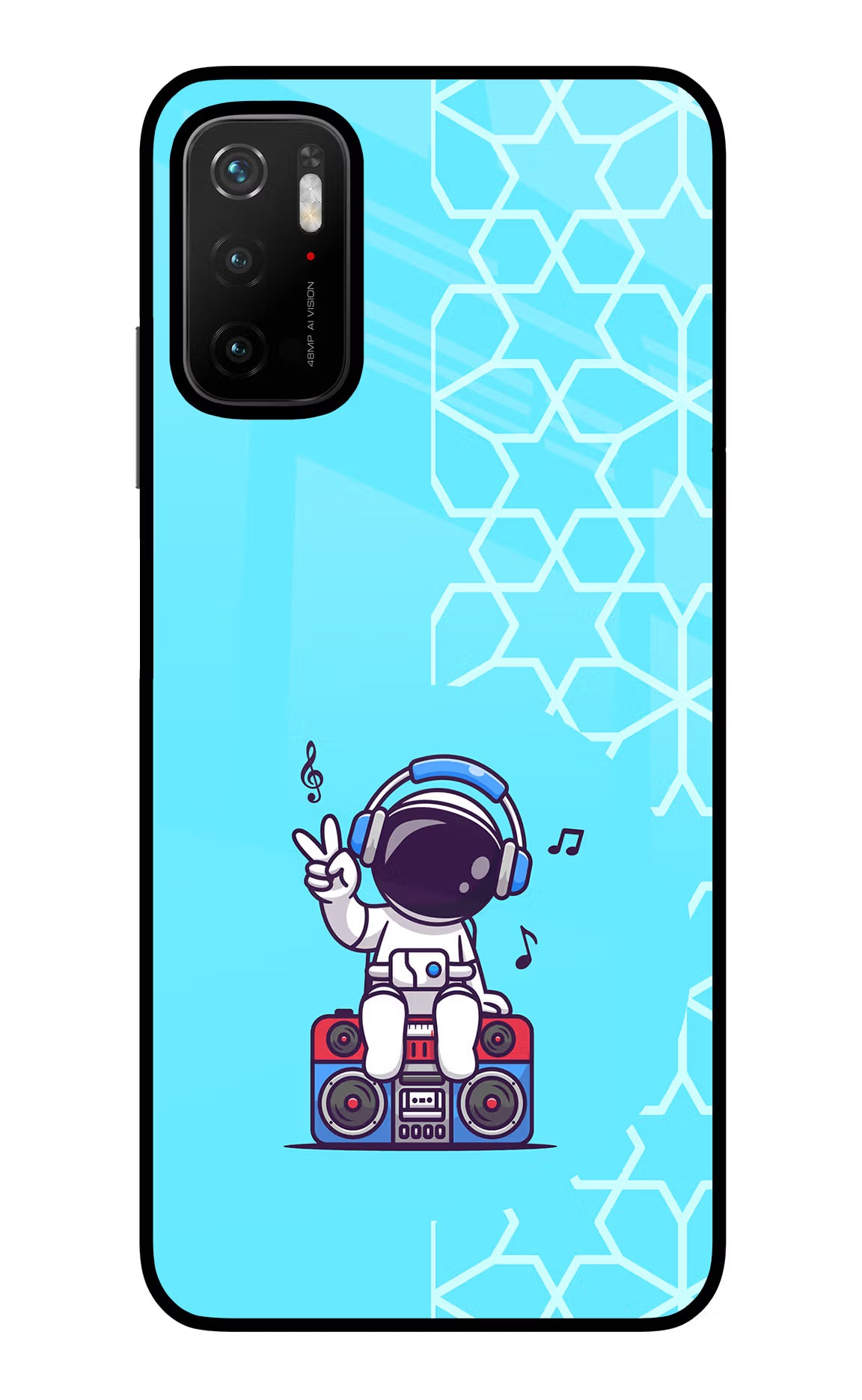 Cute Astronaut Chilling Poco M3 Pro 5G Glass Case - Cute Astronaut Chilling Poco M3 Pro 5G Glass Case Cute Astronaut Chilling Poco M3 Pro 5G Glass Case