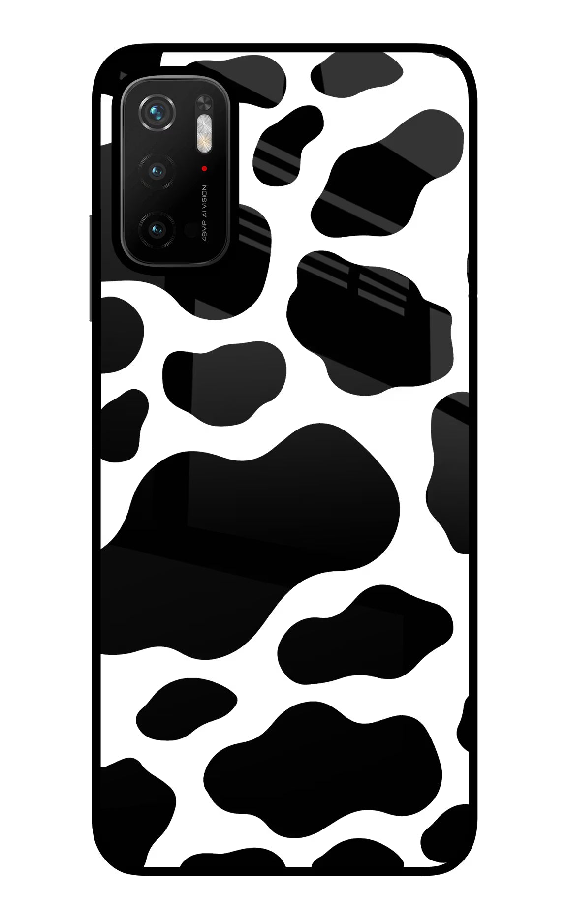 Cow Spots Poco M3 Pro 5G Back Cover - Cow Spots Poco M3 Pro 5G Glass Case Back Cover by Casekaro Cow Spots Poco M3 Pro 5G Glass Case Back Cover by Casekaro