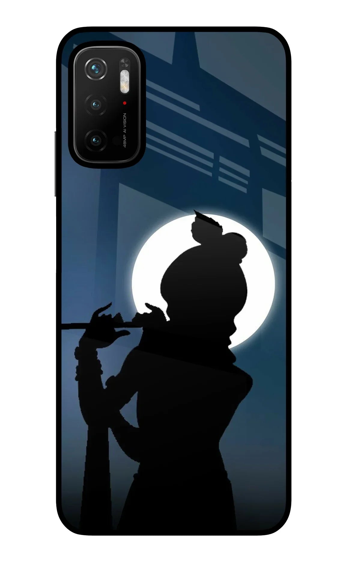 Shri Krishna Silhouette Poco M3 Pro 5G Glass Case - Shri Krishna Silhouette Poco M3 Pro 5G Glass Case Shri Krishna Silhouette Poco M3 Pro 5G Glass Case