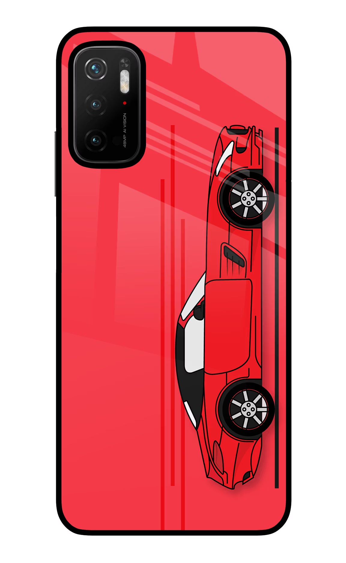 Red Velocity Poco M3 Pro 5G Glass Case - Red Velocity Poco M3 Pro 5G Glass Case Red Velocity Poco M3 Pro 5G Glass Case