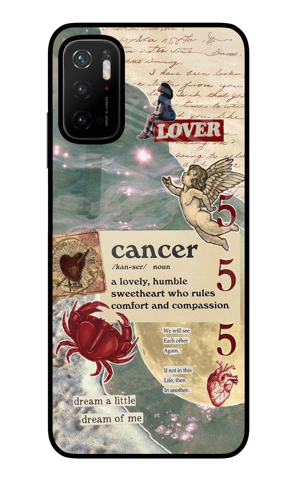 Cancer Zodiac Poco M3 Pro 5G Glass Case - Cancer Zodiac Poco M3 Pro 5G Glass Case Cancer Zodiac Poco M3 Pro 5G Glass Case