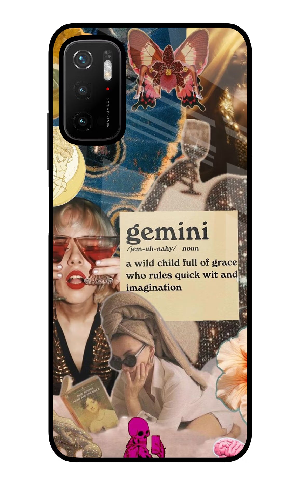 Gemini Zodiac Poco M3 Pro 5G Back Cover - Gemini Zodiac Poco M3 Pro 5G Glass Case Back Cover by Casekaro Gemini Zodiac Poco M3 Pro 5G Glass Case Back Cover by Casekaro