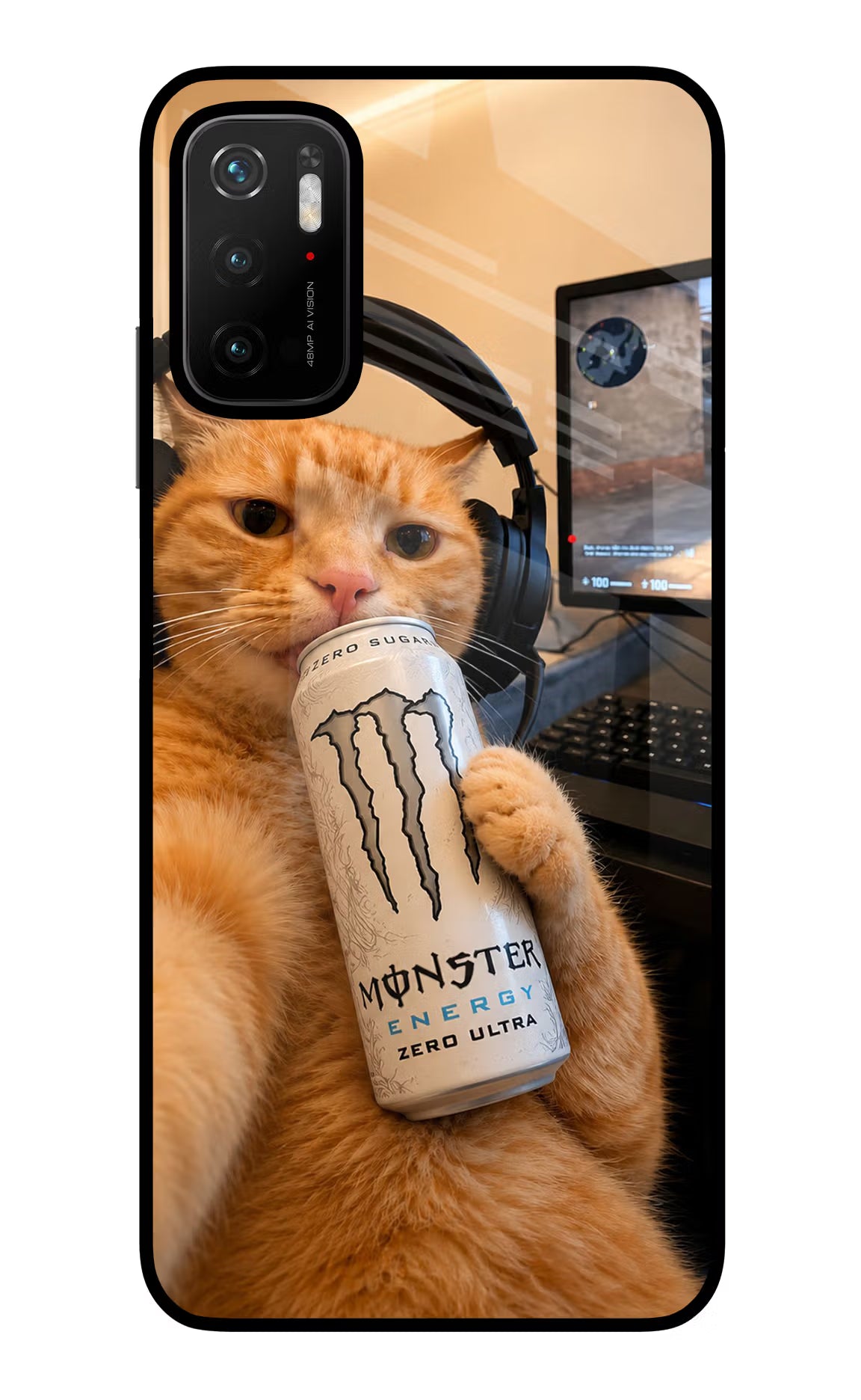 Gamer Cat Energy Poco M3 Pro 5G Glass Case - Gamer Cat Energy Poco M3 Pro 5G Glass Case Gamer Cat Energy Poco M3 Pro 5G Glass Case
