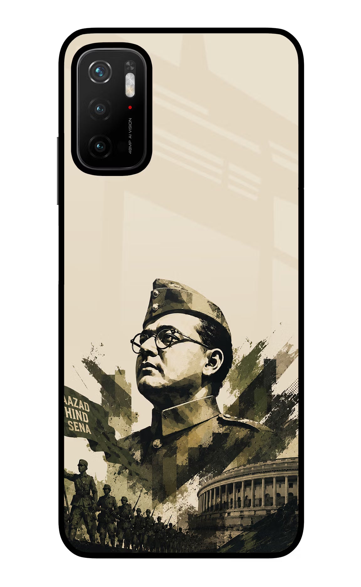 Netaji Rising Poco M3 Pro 5G Glass Case - Netaji Rising Poco M3 Pro 5G Glass Case Netaji Rising Poco M3 Pro 5G Glass Case