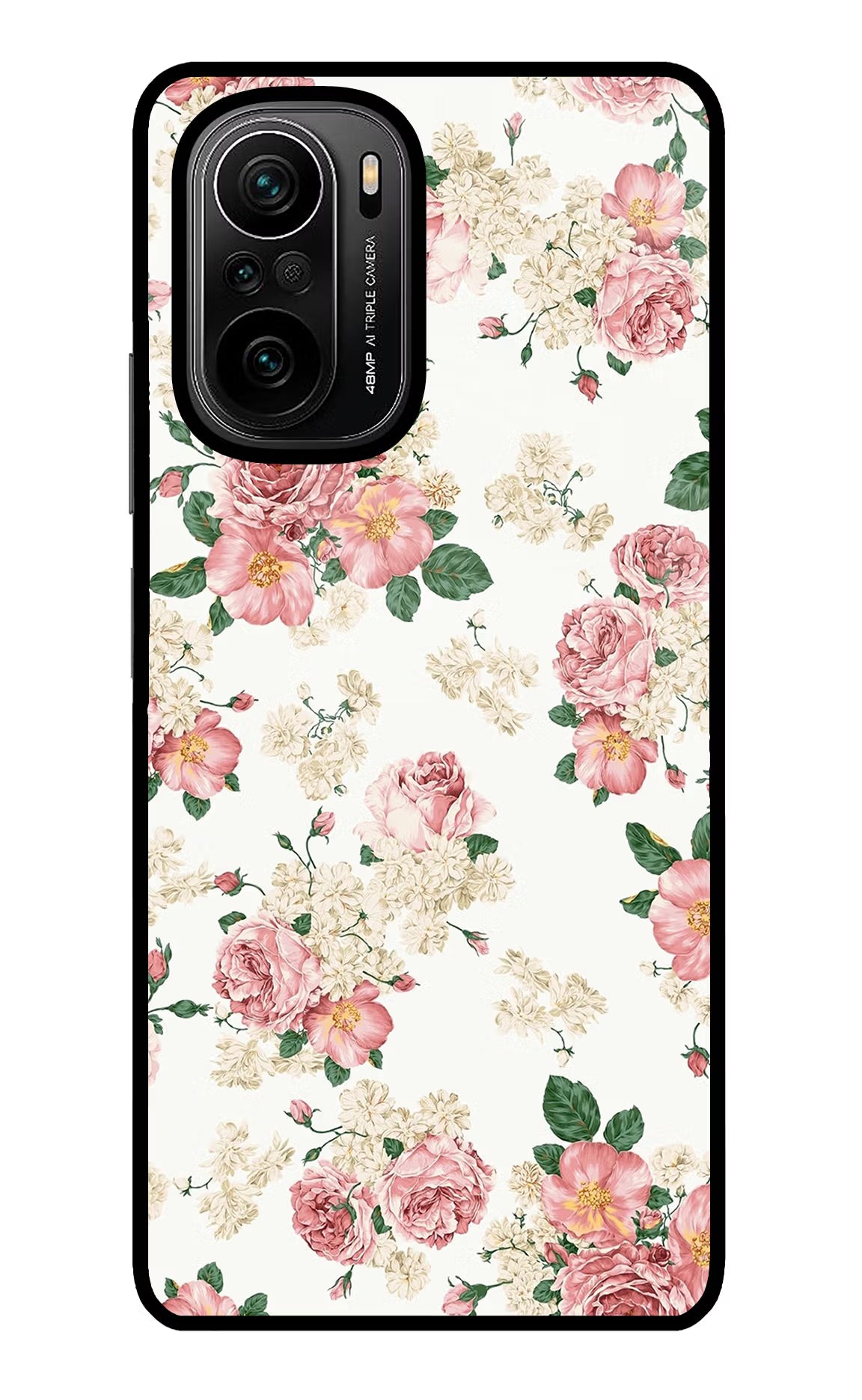Flowers Mi 11X/11X Pro Back Cover - Flowers Mi 11X/11X Pro Glass Case Back Cover by Casekaro Flowers Mi 11X/11X Pro Glass Case Back Cover by Casekaro