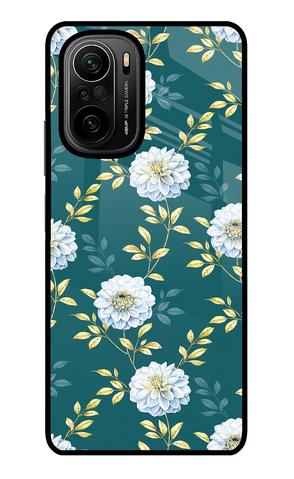Flowers Mi 11X/11X Pro Glass Case Back Cover by Casekaro
