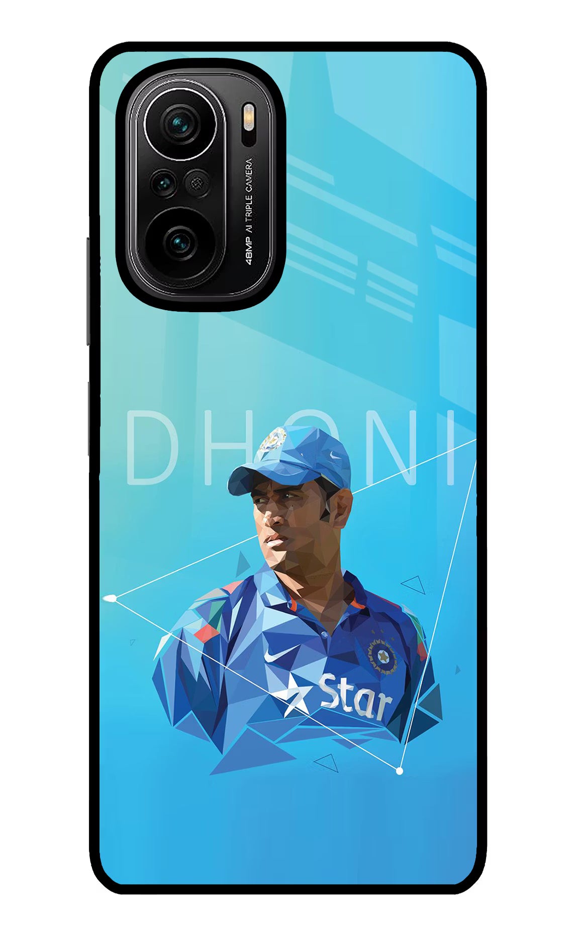 Dhoni Artwork Mi 11X/11X Pro Glass Case - Dhoni Artwork Mi 11X/11X Pro Glass Case Dhoni Artwork Mi 11X/11X Pro Glass Case