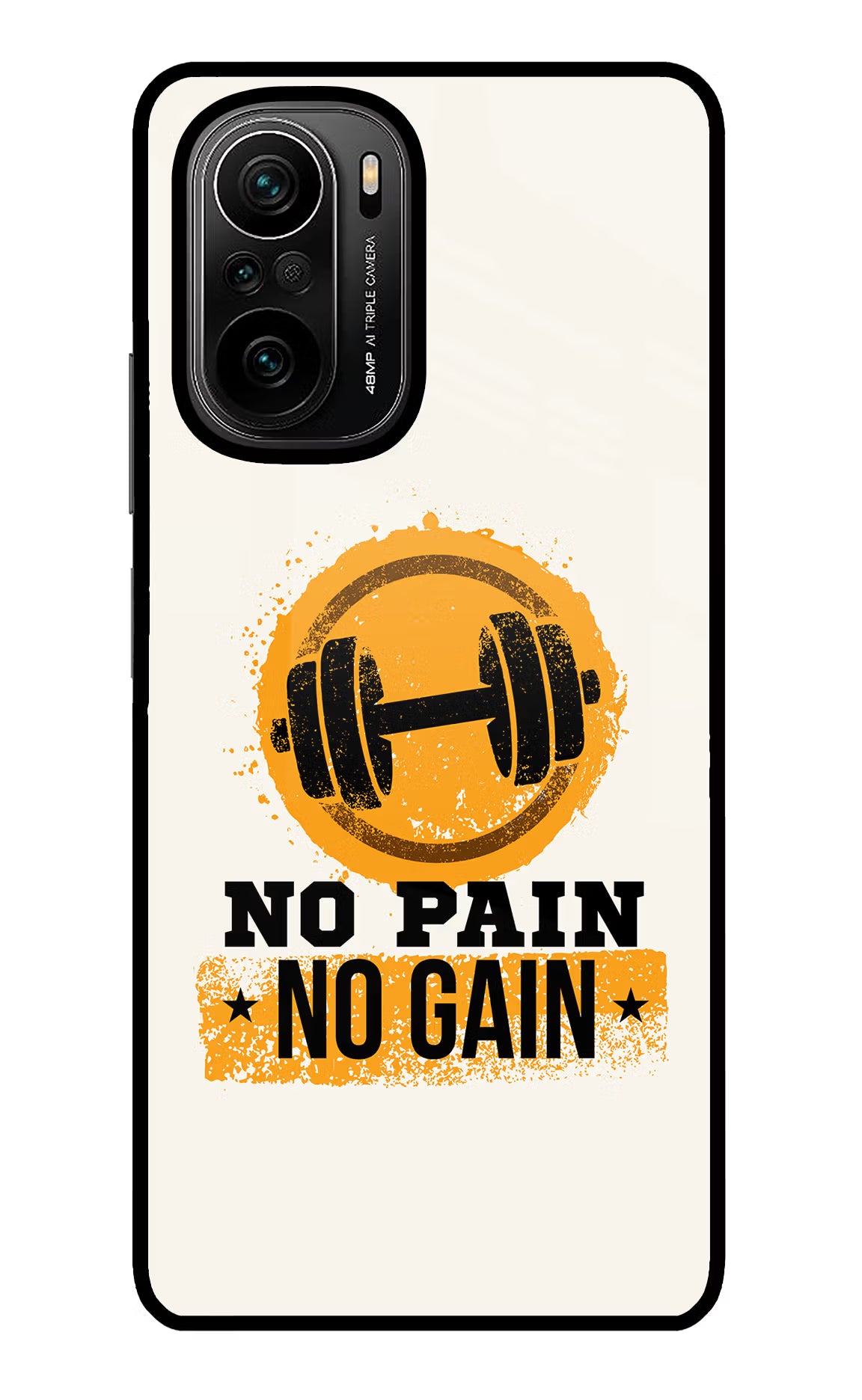 No Pain No Gain Mi 11X/11X Pro Back Cover - No Pain No Gain Mi 11X/11X Pro Glass Case Back Cover by Casekaro No Pain No Gain Mi 11X/11X Pro Glass Case Back Cover by Casekaro