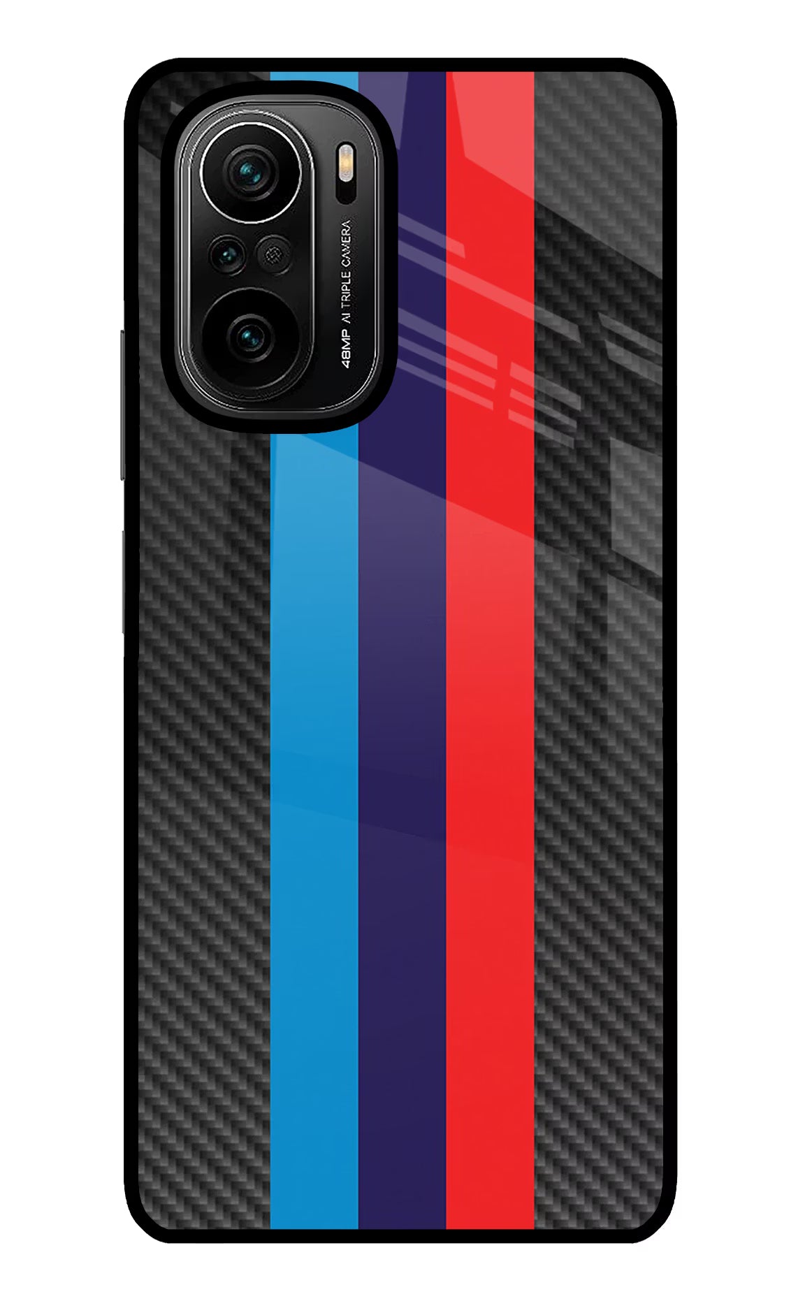 BMW Stripes Pattern Mi 11X/11X Pro Glass Case Back Cover by Casekaro