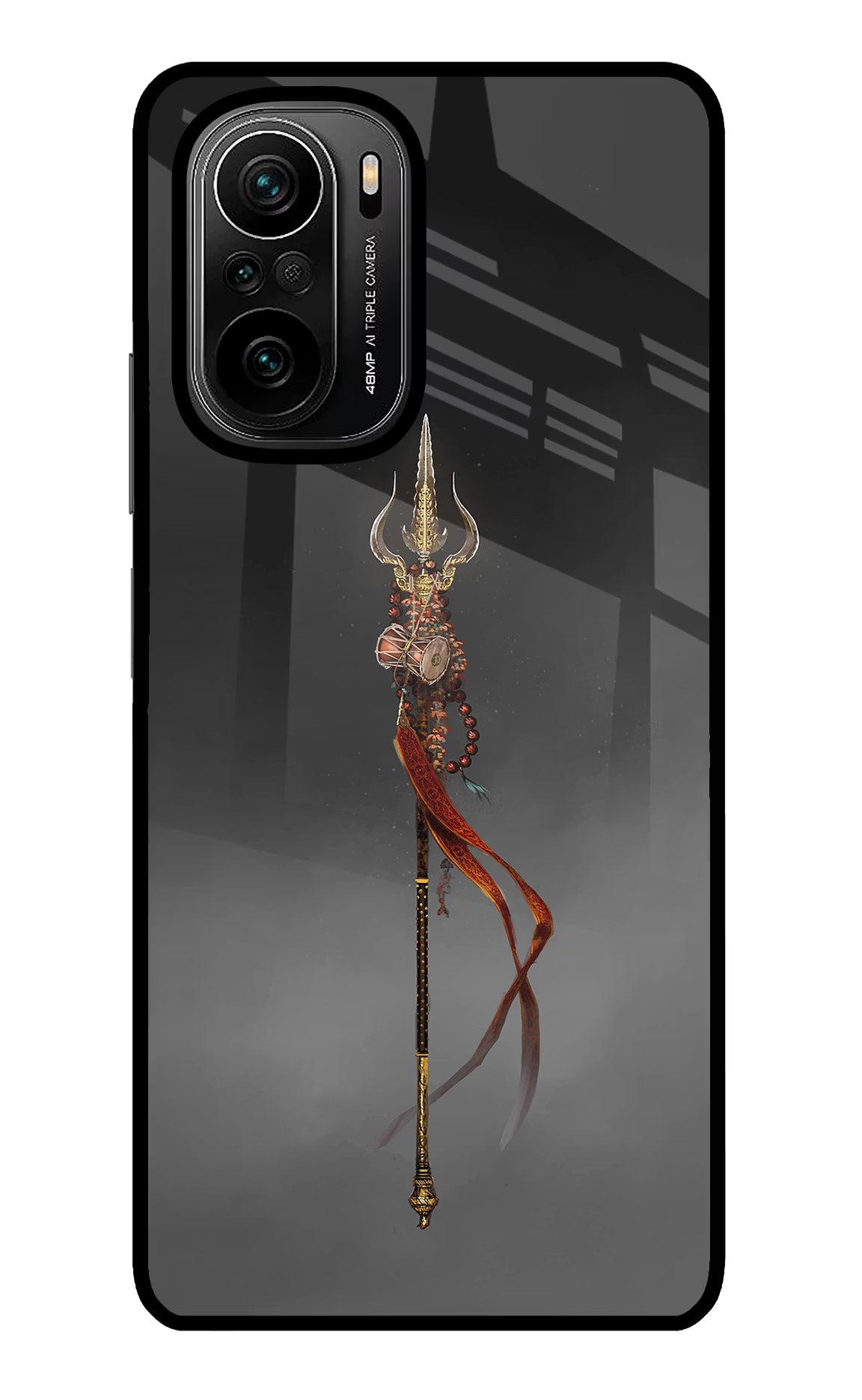 Shiv Trishul Mi 11X/11X Pro Back Cover - Shiv Trishul Mi 11X/11X Pro Glass Case Back Cover by Casekaro Shiv Trishul Mi 11X/11X Pro Glass Case Back Cover by Casekaro