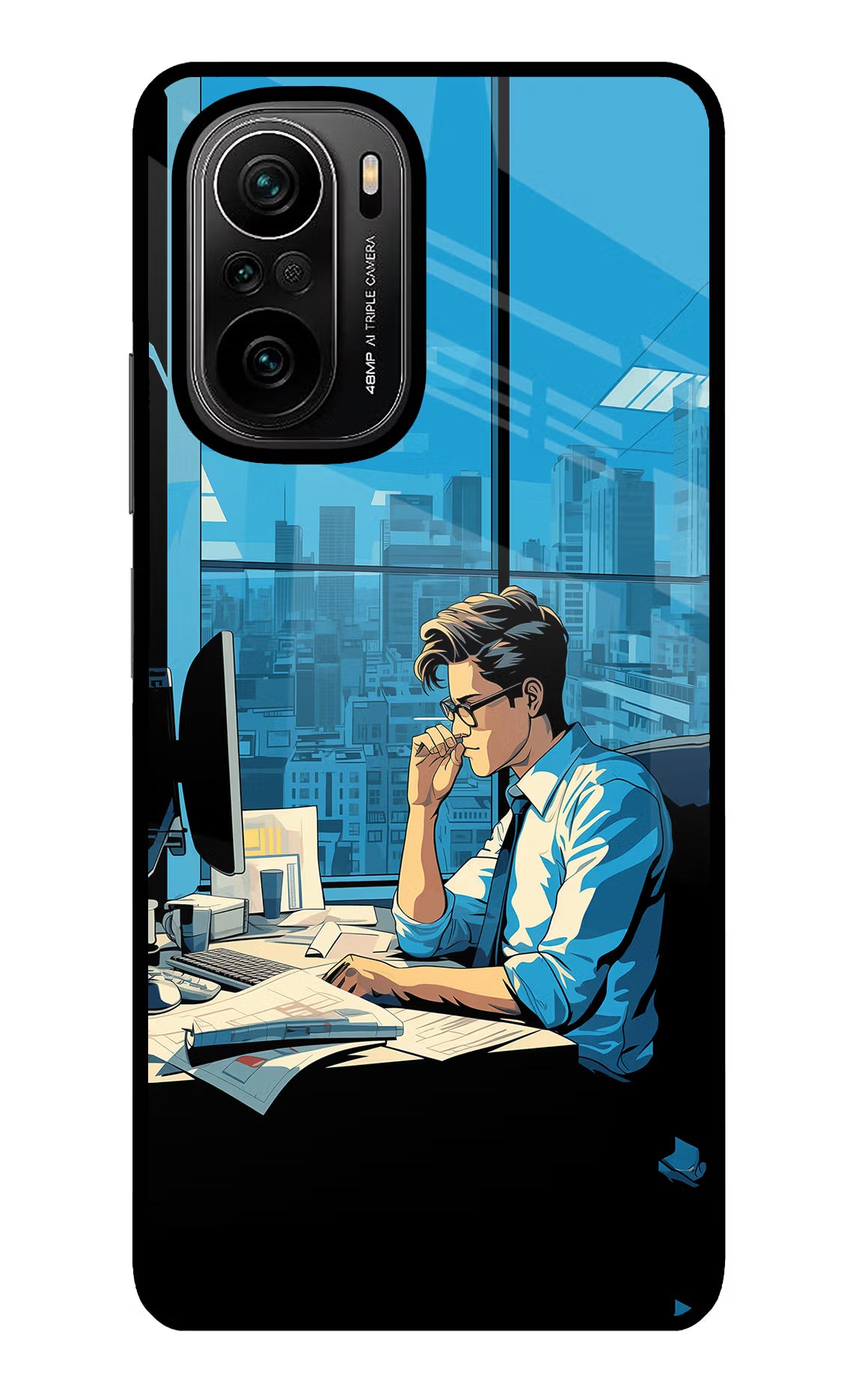 Focused Hustler (AI Generated) Mi 11X/11X Pro Glass Case - Focused Hustler (AI Generated) Mi 11X/11X Pro Glass Case Focused Hustler (AI Generated) Mi 11X/11X Pro Glass Case