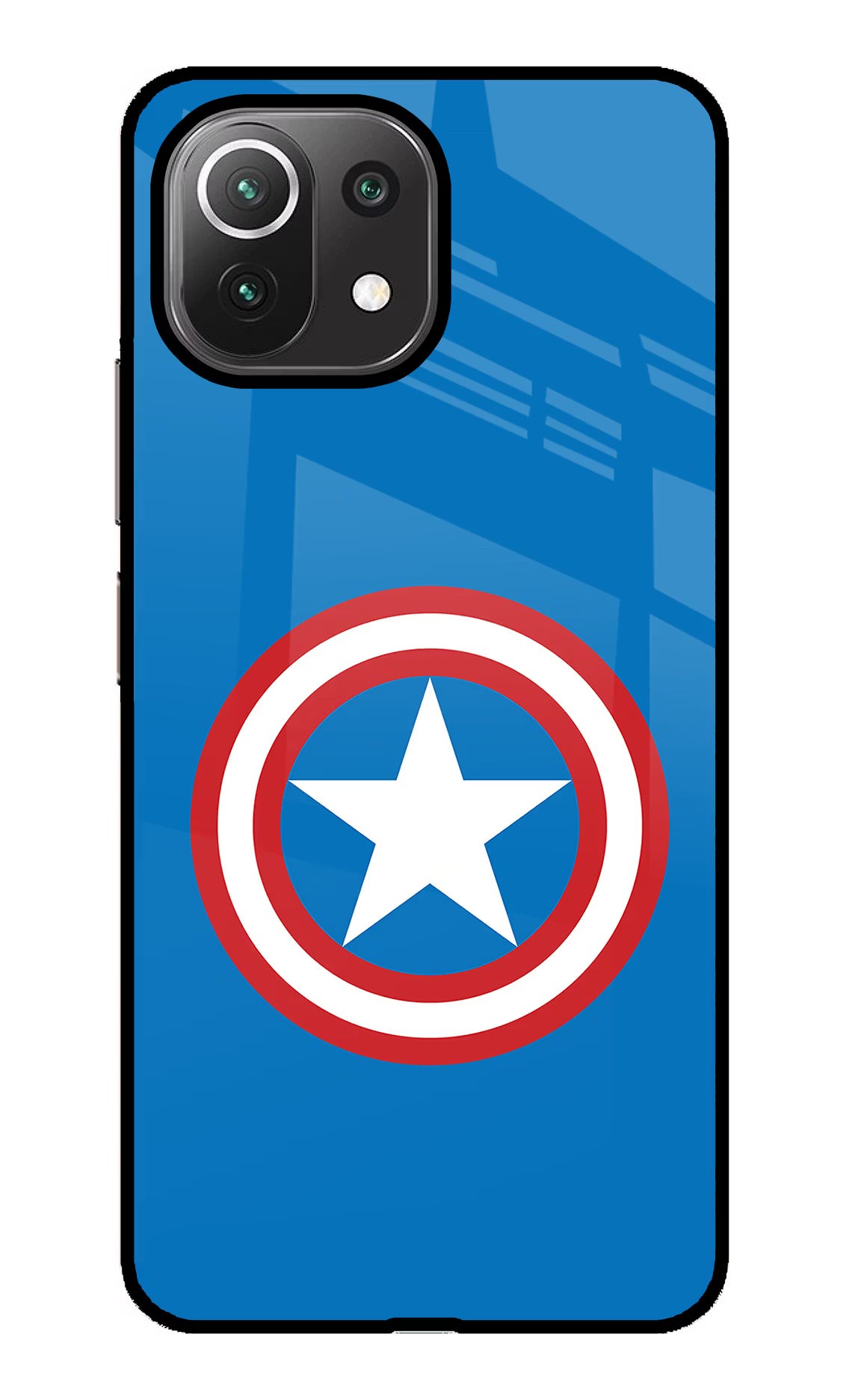 Captain America Logo Mi 11 Lite Back Cover - Captain America Logo Mi 11 Lite Glass Case Back Cover by Casekaro Captain America Logo Mi 11 Lite Glass Case Back Cover by Casekaro