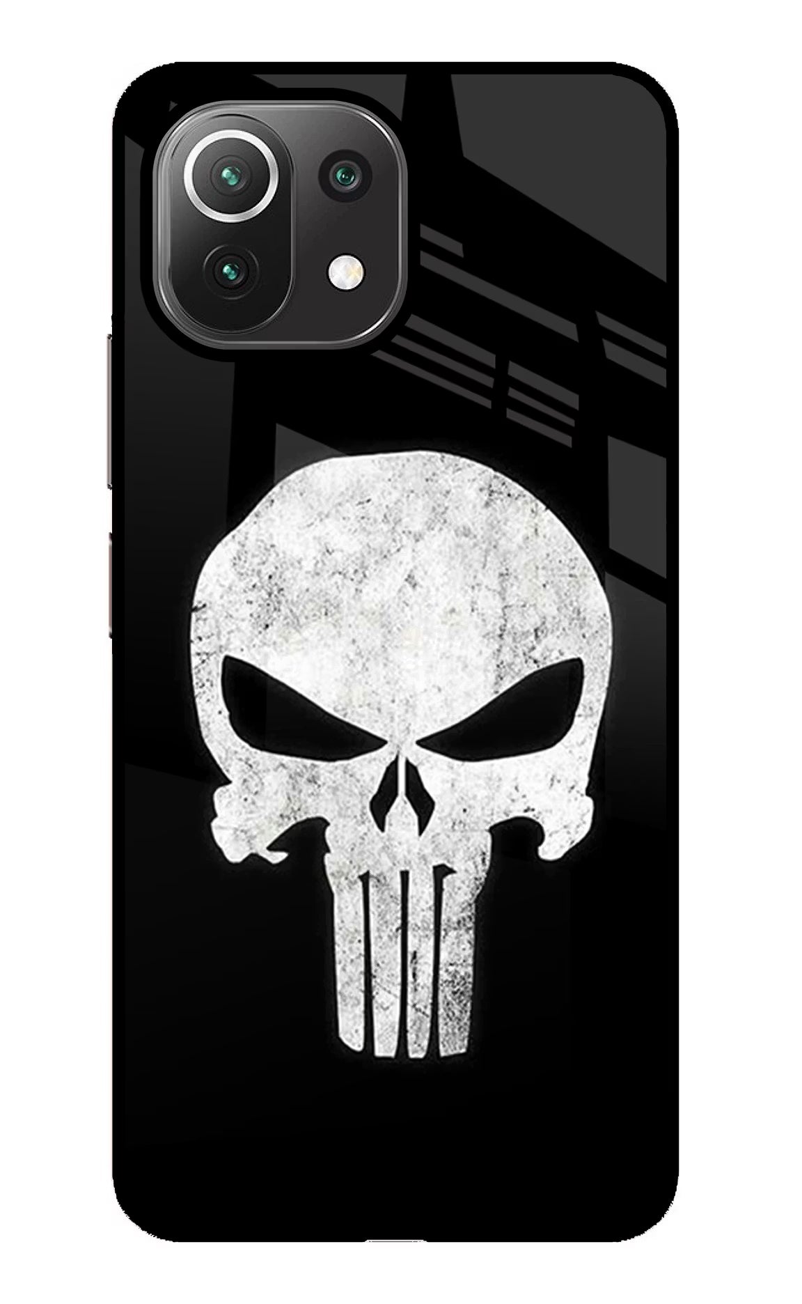 Punisher Skull Mi 11 Lite Back Cover - Punisher Skull Mi 11 Lite Glass Case Back Cover by Casekaro Punisher Skull Mi 11 Lite Glass Case Back Cover by Casekaro