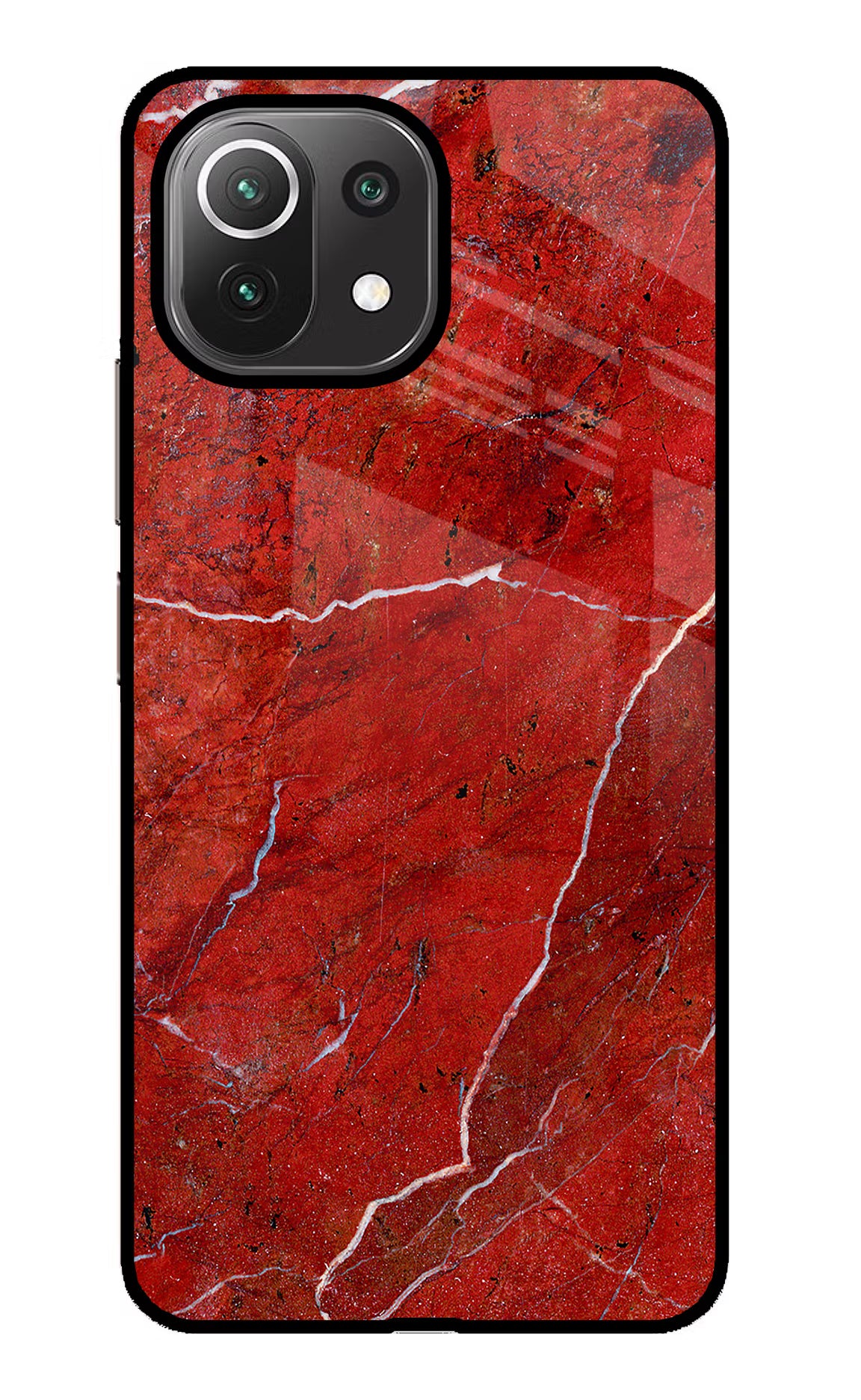 Red Marble Design Mi 11 Lite Glass Case - Red Marble Design Mi 11 Lite Glass Case Red Marble Design Mi 11 Lite Glass Case