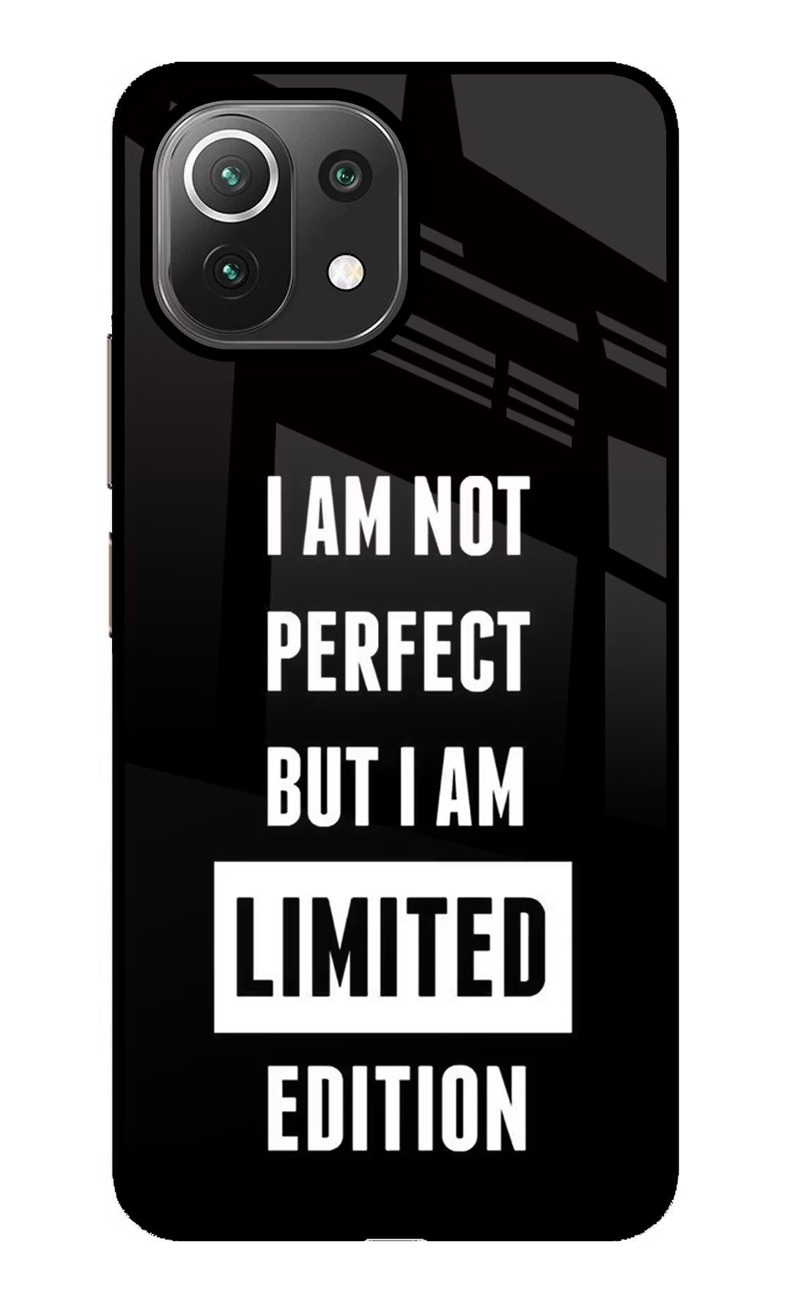 I Am Not Perfect But I Am Limited Edition Mi 11 Lite Back Cover - I Am Not Perfect But I Am Limited Edition Mi 11 Lite Glass Case Back Cover by Casekaro I Am Not Perfect But I Am Limited Edition Mi 11 Lite Glass Case Back Cover by Casekaro
