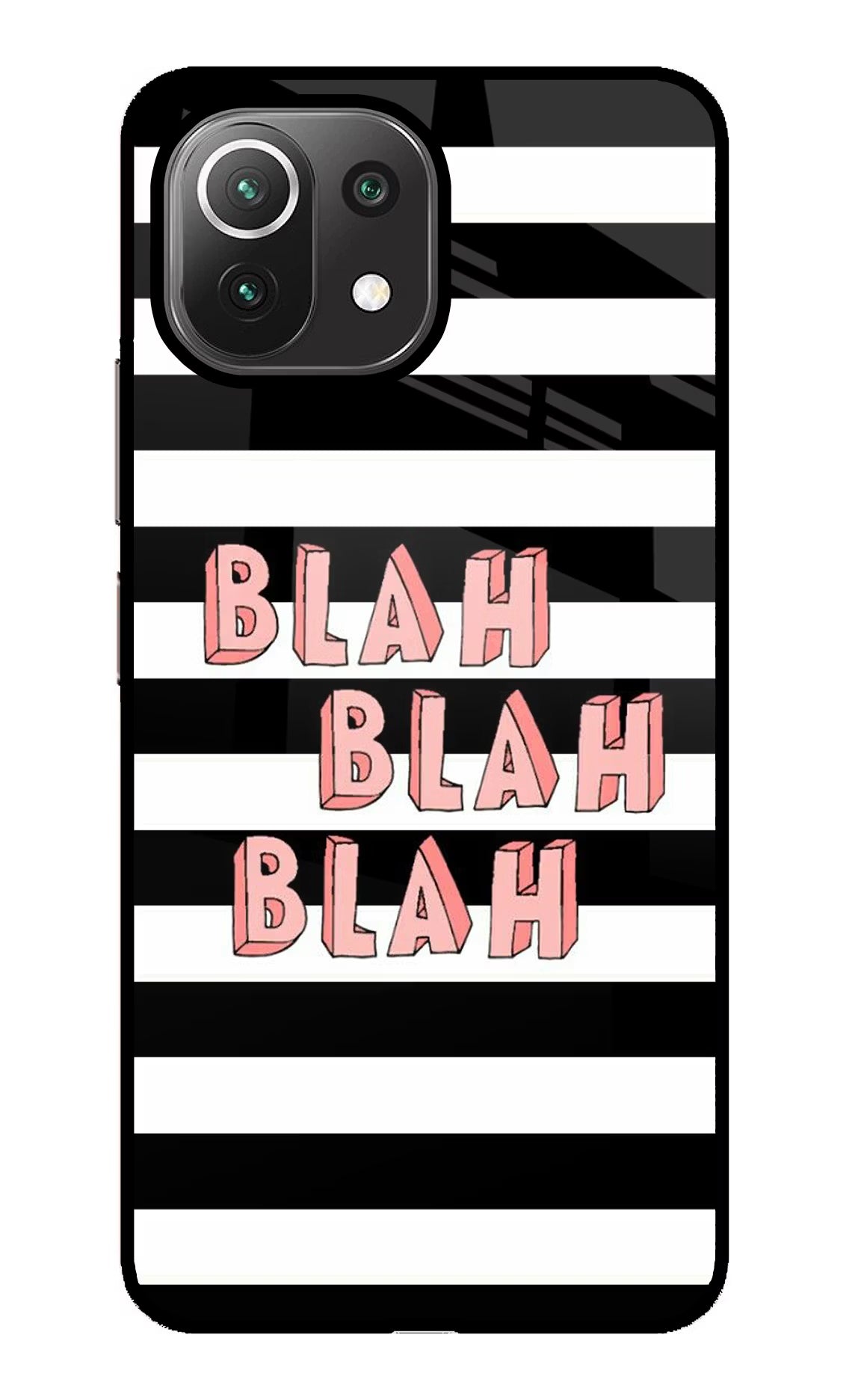 Blah Blah Blah Mi 11 Lite Back Cover - Blah Blah Blah Mi 11 Lite Glass Case Back Cover by Casekaro Blah Blah Blah Mi 11 Lite Glass Case Back Cover by Casekaro