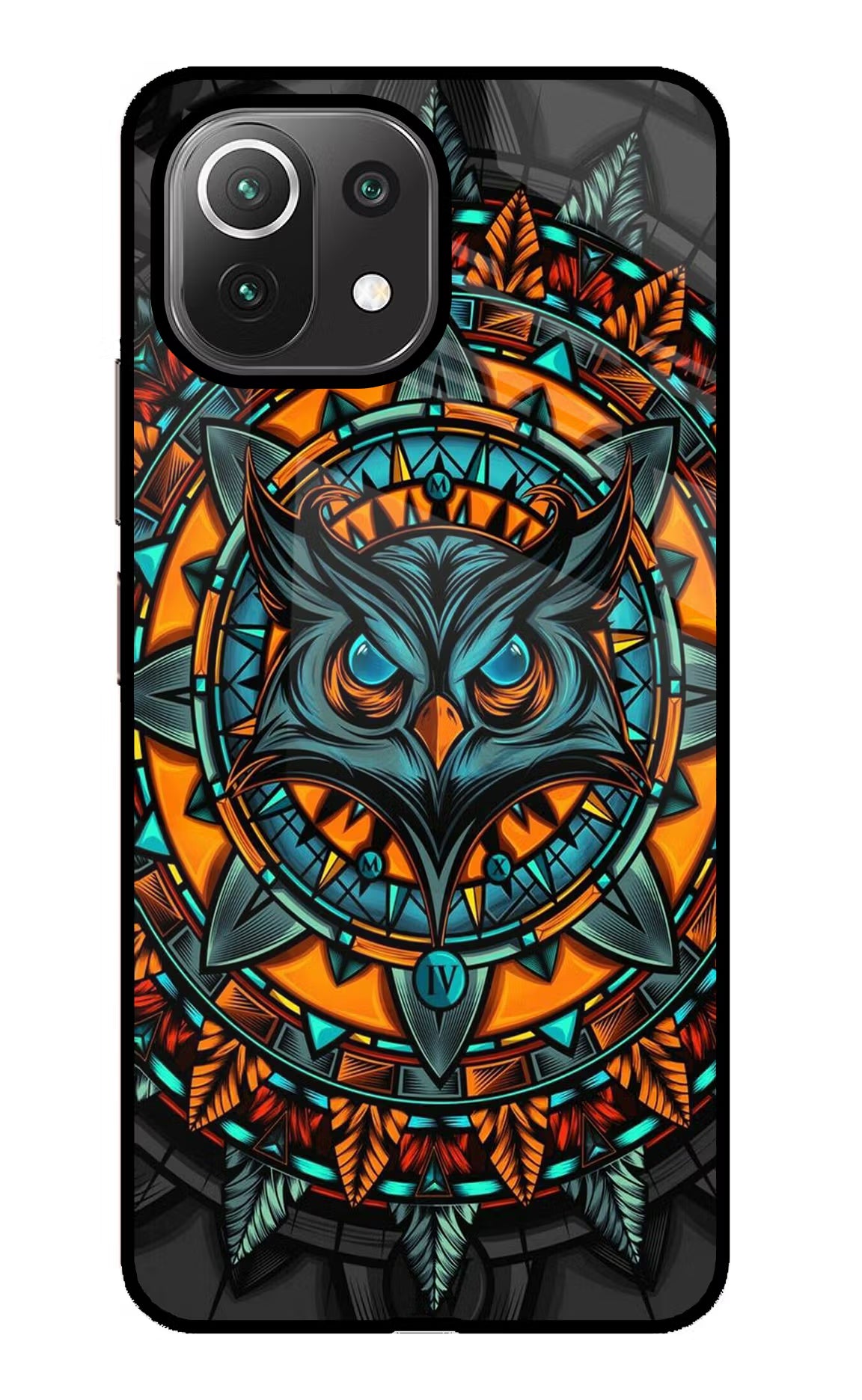 Angry Owl Art Mi 11 Lite Back Cover - Angry Owl Art Mi 11 Lite Glass Case Back Cover by Casekaro Angry Owl Art Mi 11 Lite Glass Case Back Cover by Casekaro