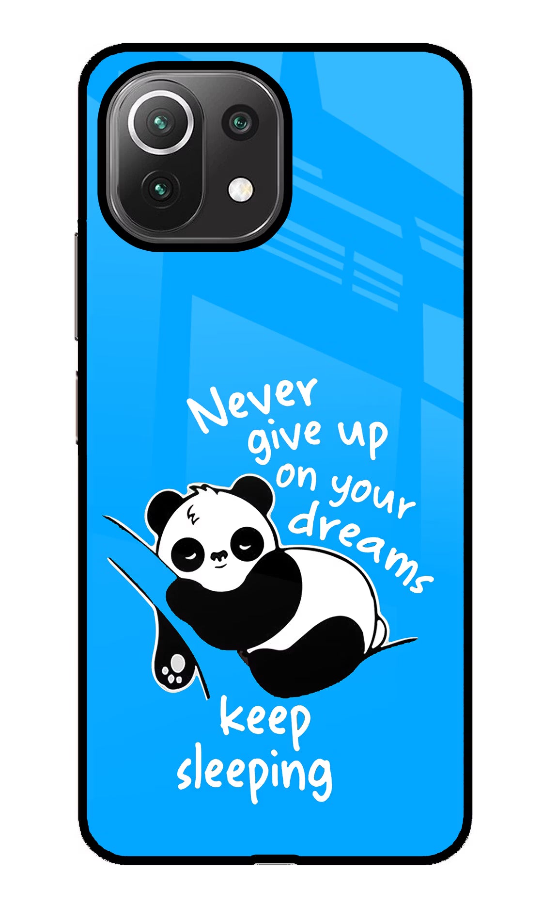 Keep Sleeping Mi 11 Lite Back Cover - Keep Sleeping Mi 11 Lite Glass Case Back Cover by Casekaro Keep Sleeping Mi 11 Lite Glass Case Back Cover by Casekaro