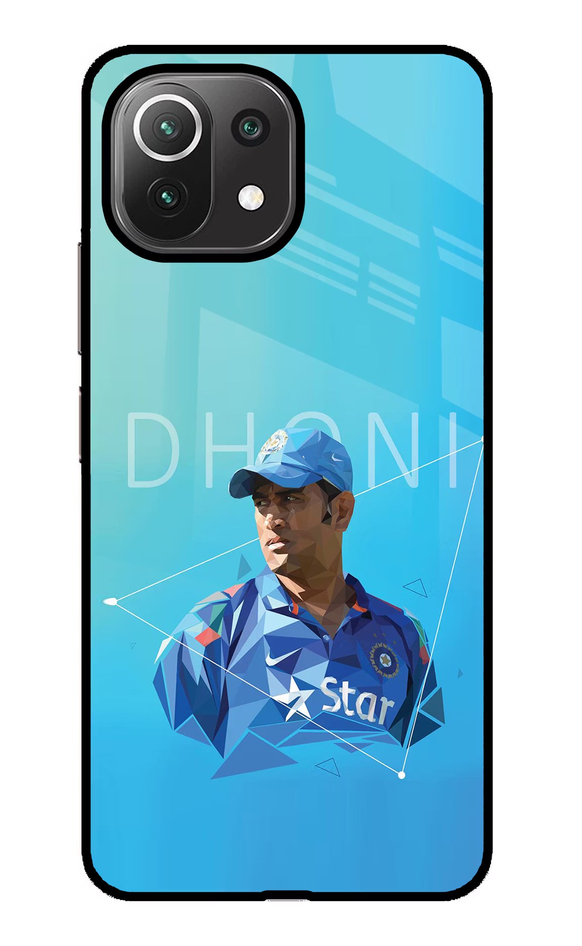 Dhoni Artwork Mi 11 Lite Back Cover - Dhoni Artwork Mi 11 Lite Glass Case Back Cover by Casekaro Dhoni Artwork Mi 11 Lite Glass Case Back Cover by Casekaro