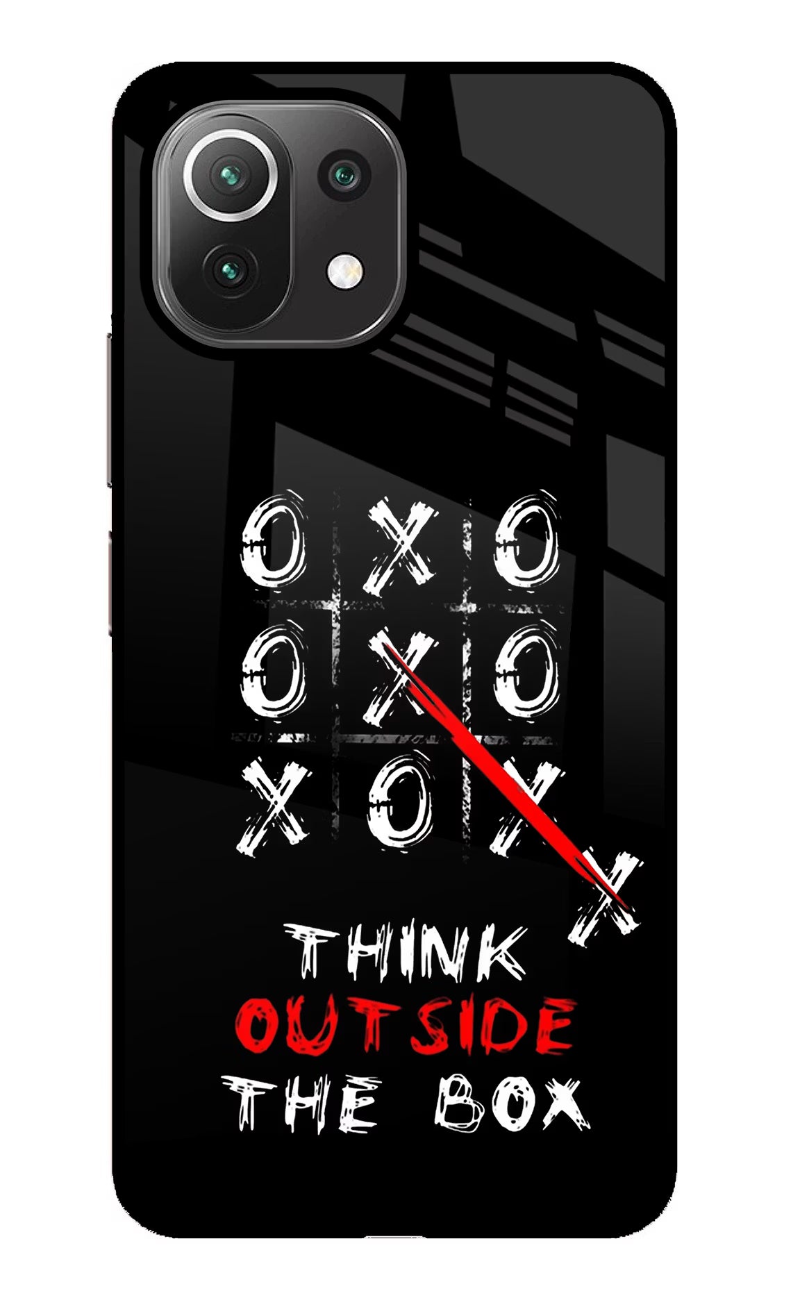 Think out of the BOX Mi 11 Lite Back Cover - Think out of the BOX Mi 11 Lite Glass Case Back Cover by Casekaro Think out of the BOX Mi 11 Lite Glass Case Back Cover by Casekaro