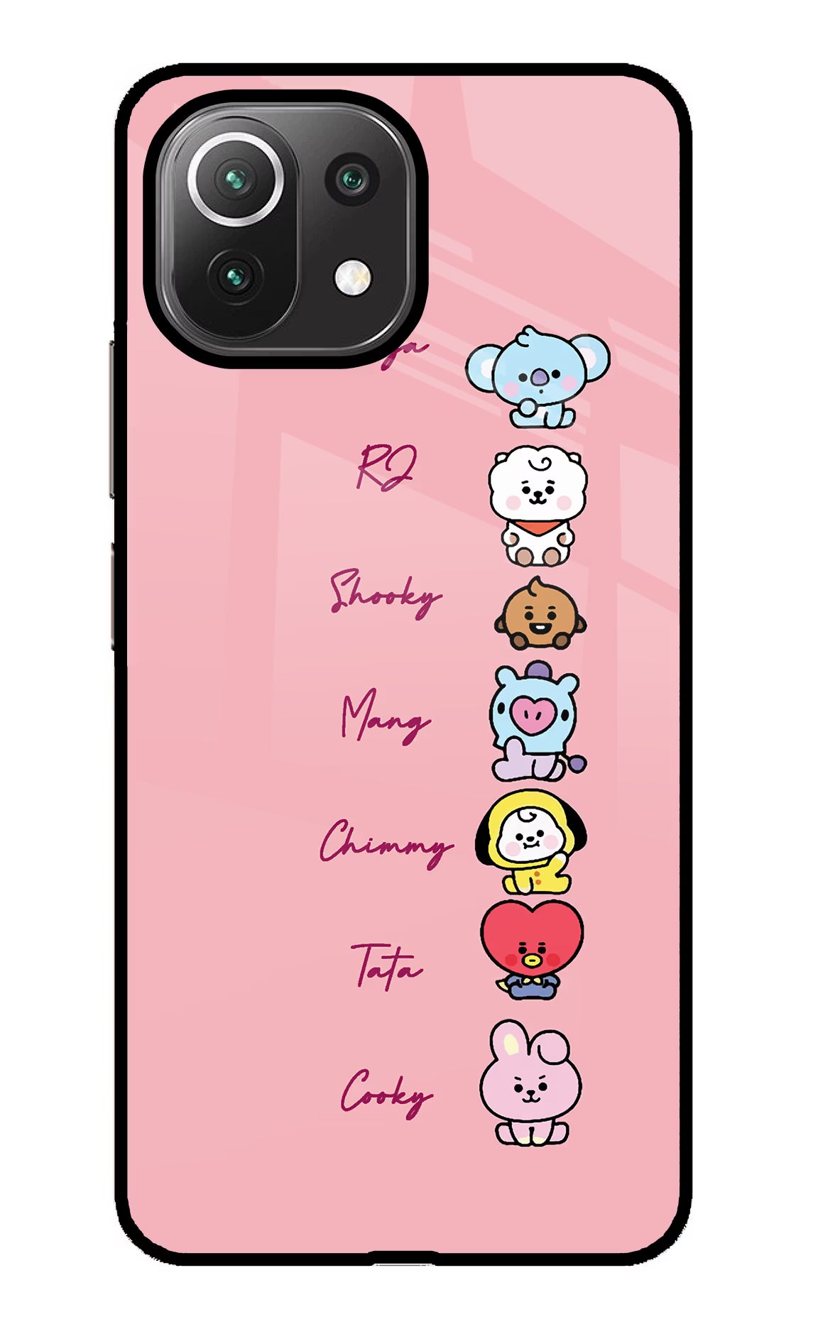 BTS names Mi 11 Lite Back Cover - BTS names Mi 11 Lite Glass Case Back Cover by Casekaro BTS names Mi 11 Lite Glass Case Back Cover by Casekaro