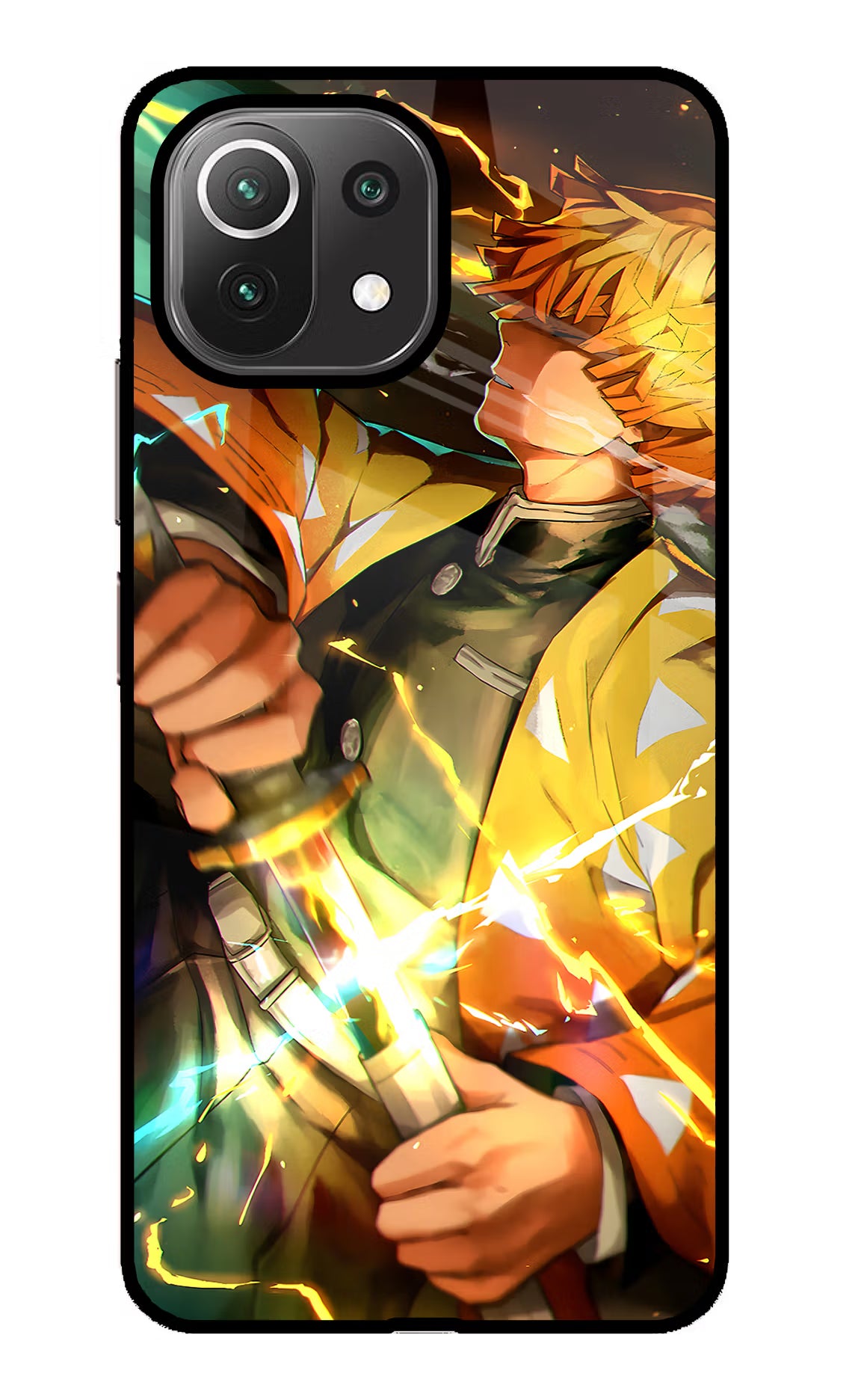 Demon Slayer Mi 11 Lite Back Cover - Demon Slayer Mi 11 Lite Glass Case Back Cover by Casekaro Demon Slayer Mi 11 Lite Glass Case Back Cover by Casekaro