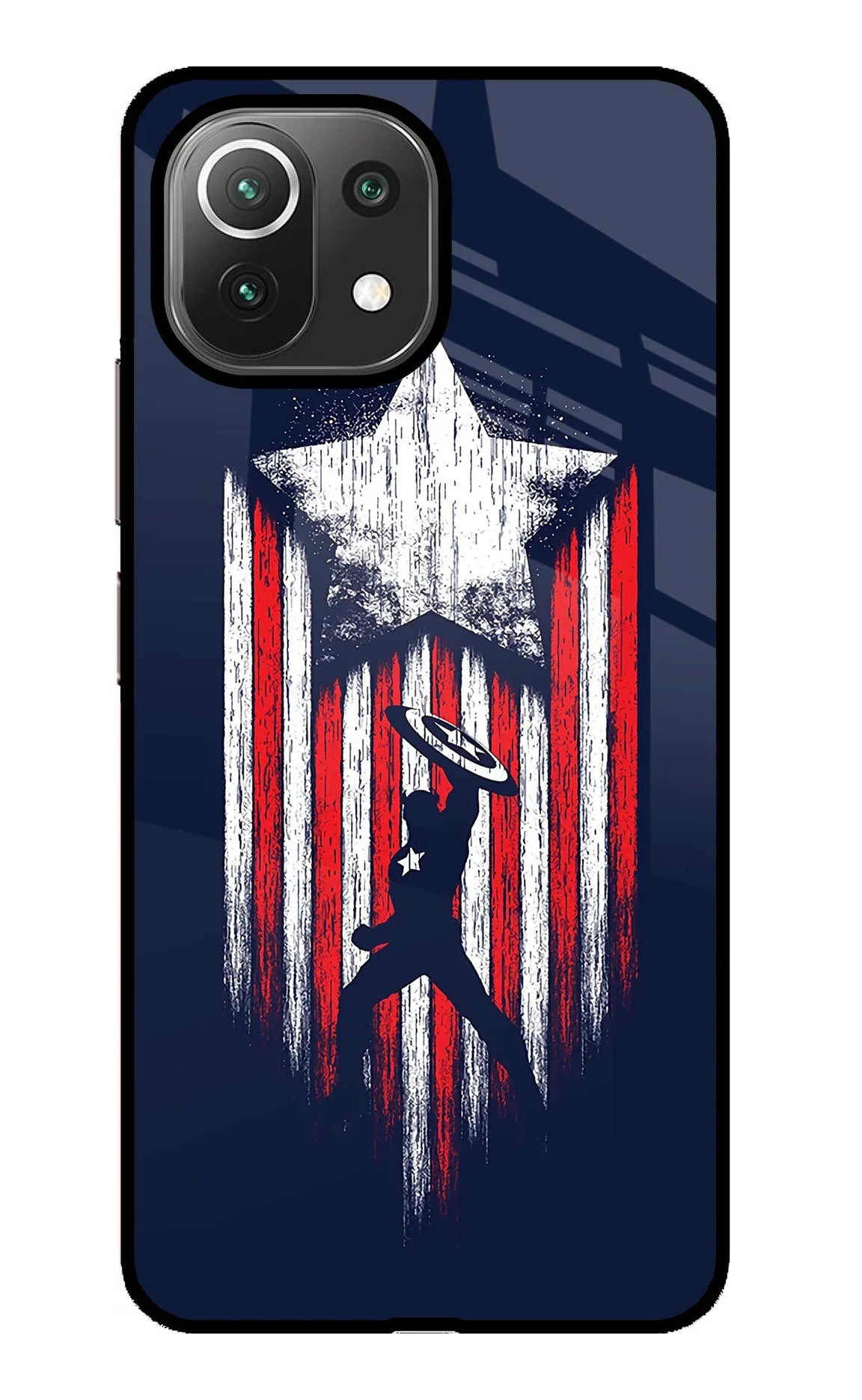 Captain America Marvel Art Mi 11 Lite Glass Case - Captain America Marvel Art Mi 11 Lite Glass Case Captain America Marvel Art Mi 11 Lite Glass Case