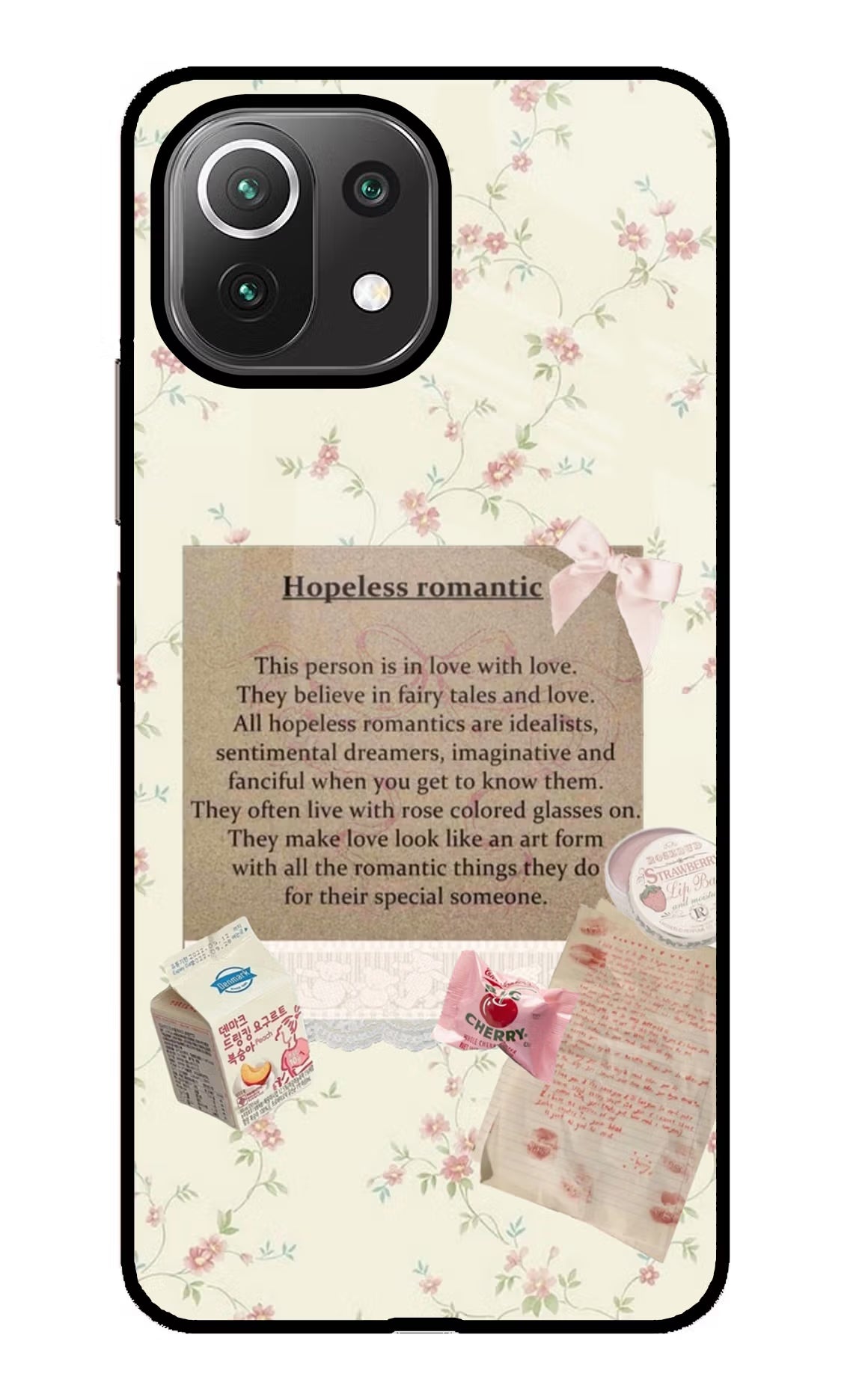 Hopeless Romantic Mi 11 Lite Back Cover - Hopeless Romantic Mi 11 Lite Glass Case Back Cover by Casekaro Hopeless Romantic Mi 11 Lite Glass Case Back Cover by Casekaro