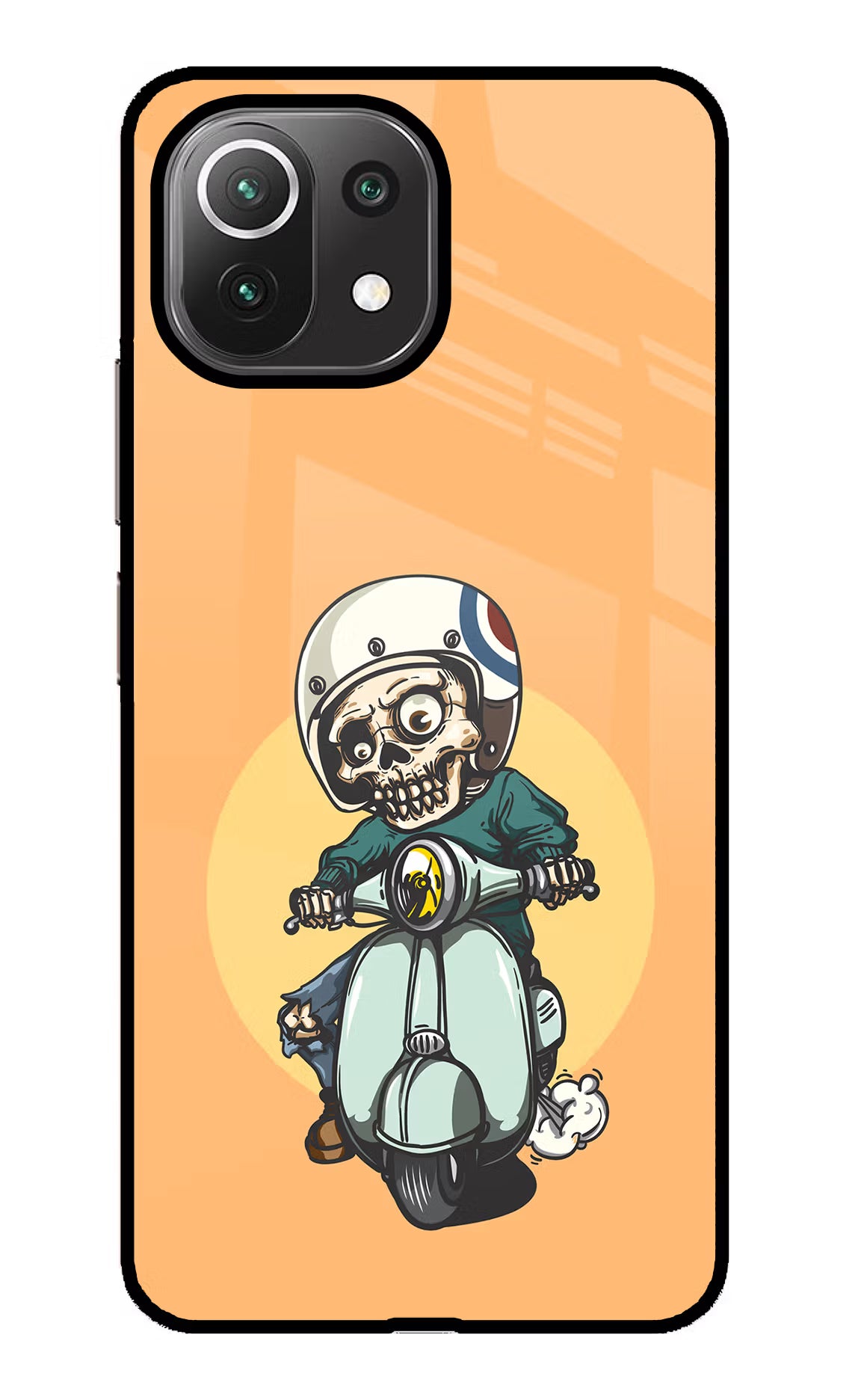 Undead Biker Mi 11 Lite Back Cover - Undead Biker Mi 11 Lite Glass Case Back Cover by Casekaro Undead Biker Mi 11 Lite Glass Case Back Cover by Casekaro