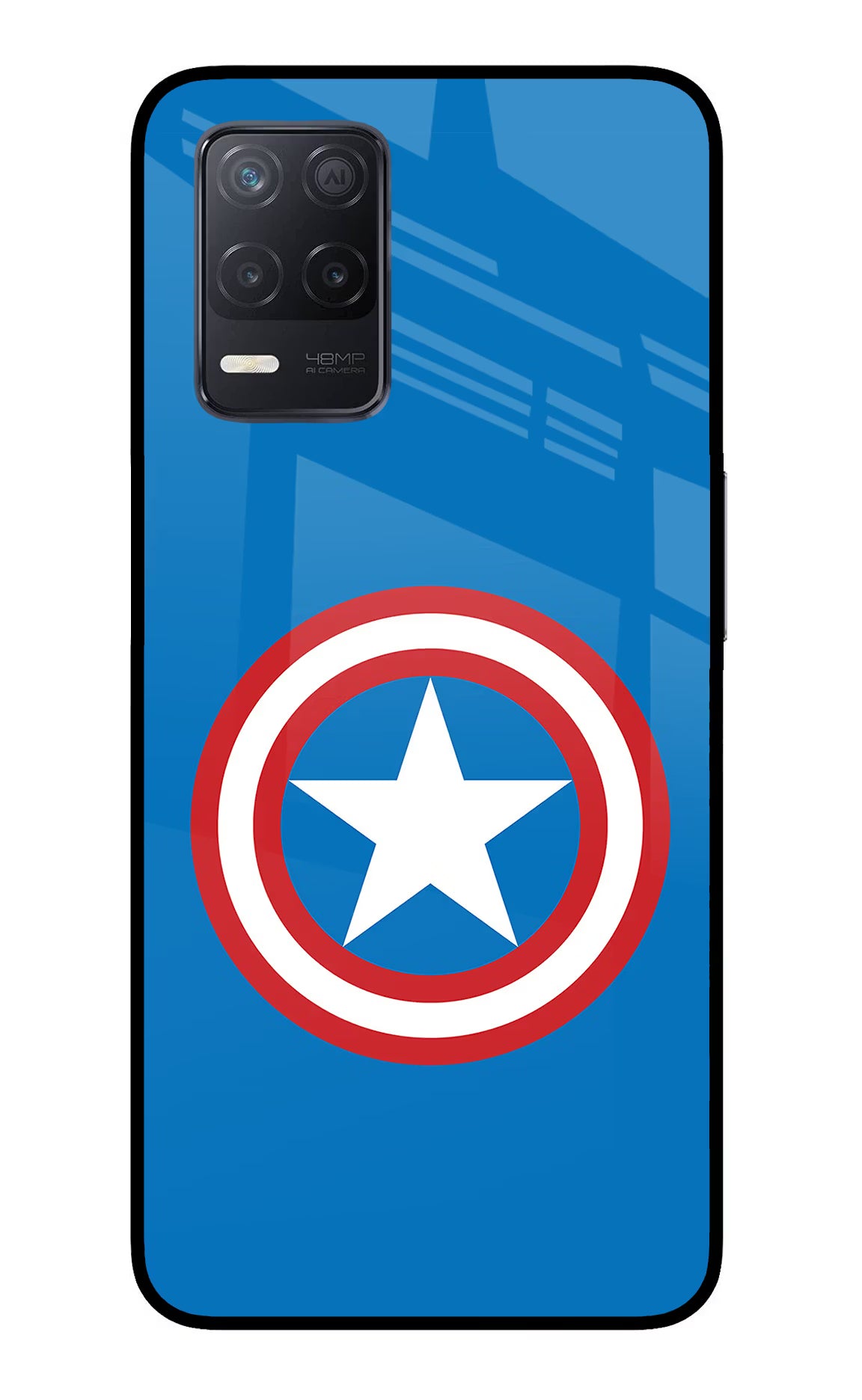 Captain America Logo Realme 8 5G/8s 5G Glass Case - Captain America Logo Realme 8 5G/8s 5G Glass Case Captain America Logo Realme 8 5G/8s 5G Glass Case