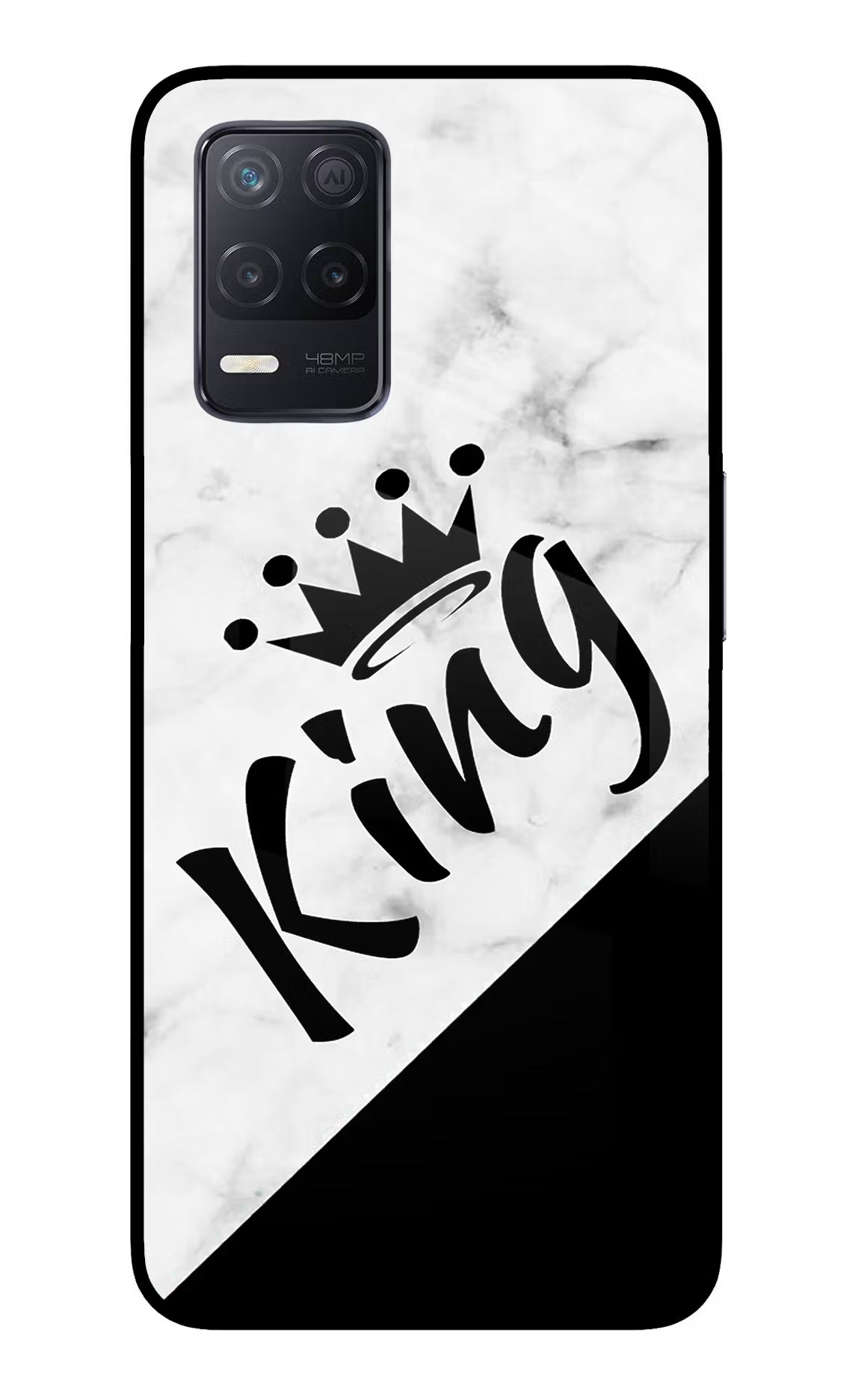 King Realme 8 5G/8s 5G Back Cover - King Realme 8 5G/8s 5G Glass Case Back Cover by Casekaro King Realme 8 5G/8s 5G Glass Case Back Cover by Casekaro