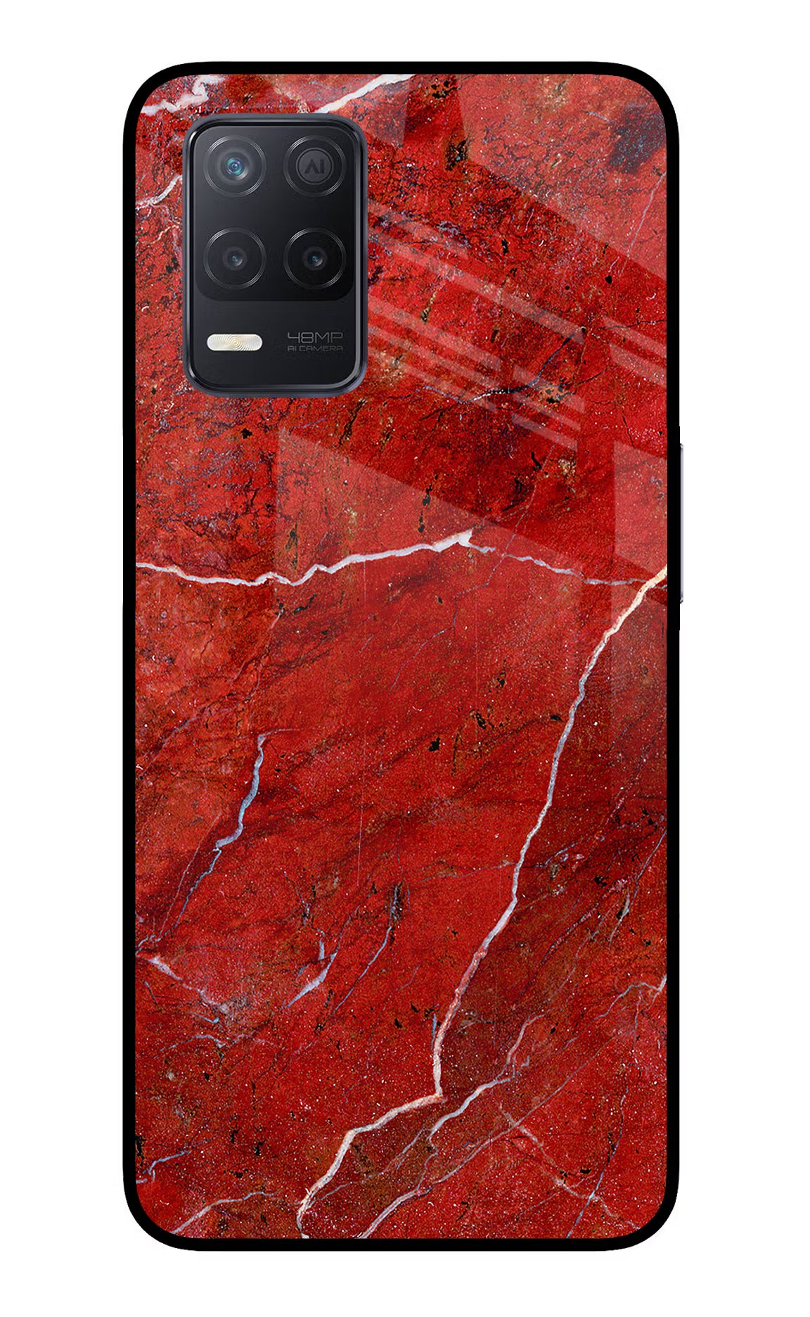 Red Marble Design Realme 8 5G/8s 5G Glass Case - Red Marble Design Realme 8 5G/8s 5G Glass Case Red Marble Design Realme 8 5G/8s 5G Glass Case